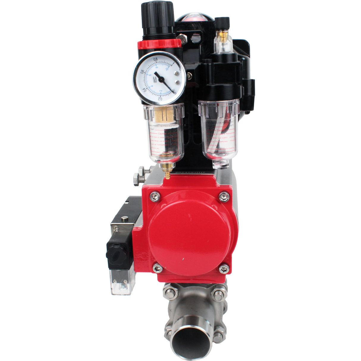 Ball valves Elephant BV3232P(3pc)-FP-W-ISO-H LONG DN10-150 full bore, body - stainless steel 316, for welding, with pneumatic actuator PA-DA, pneumatic distributor 4M310-08 NAMUR 24V, LSU APL-510N EX and GSV AFC2000