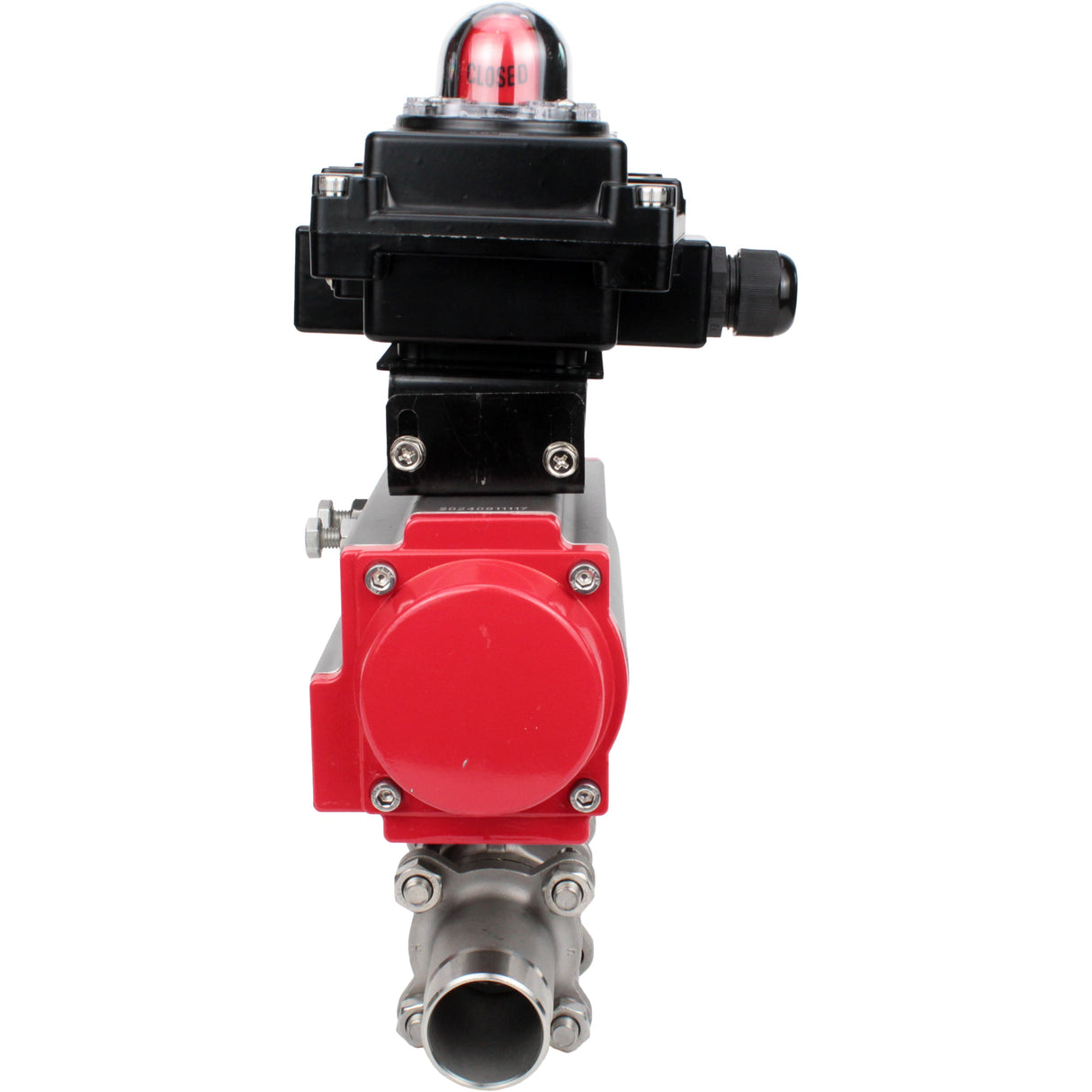 Ball valves Elephant BV3232P(3pc)-FP-W-ISO-H LONG DN10-150 full bore, body - stainless steel 316, welded, with pneumatic actuator Elephant PA-SA and limit switch block APL-410N EX