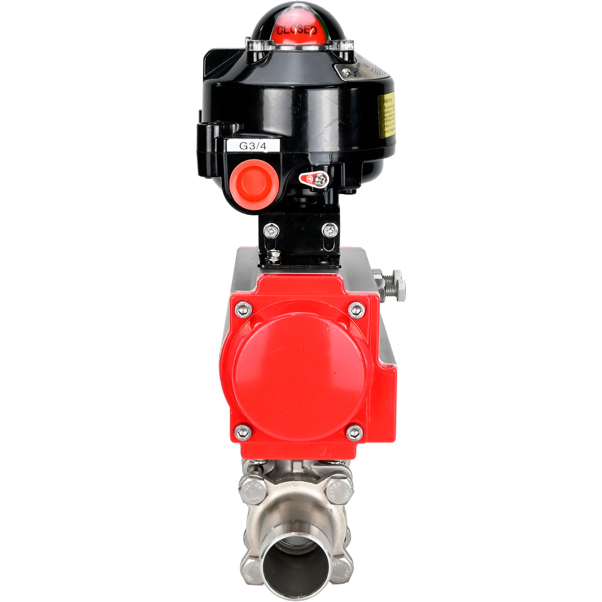 Ball valves Elephant BV3131P(3pc)-FP-W-ISO-H LONG DN10-150 full bore, body - stainless steel 304, welded, with pneumatic actuator Elephant PA-SA and limit switch block APL-510N EX
