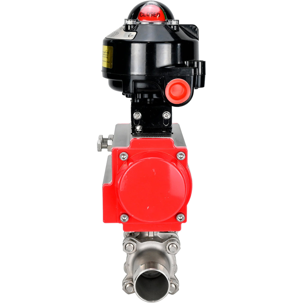 Ball valves Elephant BV3131P(3pc)-FP-W-ISO-H LONG DN10-150 full bore, body - stainless steel 304, welded, with pneumatic actuator Elephant PA-SA and limit switch block APL-510N EX