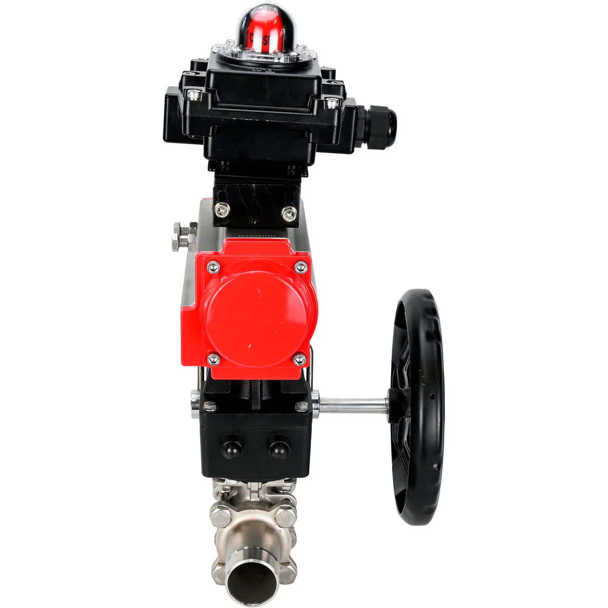 Ball valves Elephant BV3131P(3pc)-FP-W-ISO-H LONG DN50-150 full bore, body - stainless steel 304, welded, with Elephant PA-DA pneumatic actuator, Elephant MON gearbox and APL- limit switch block 410N EX