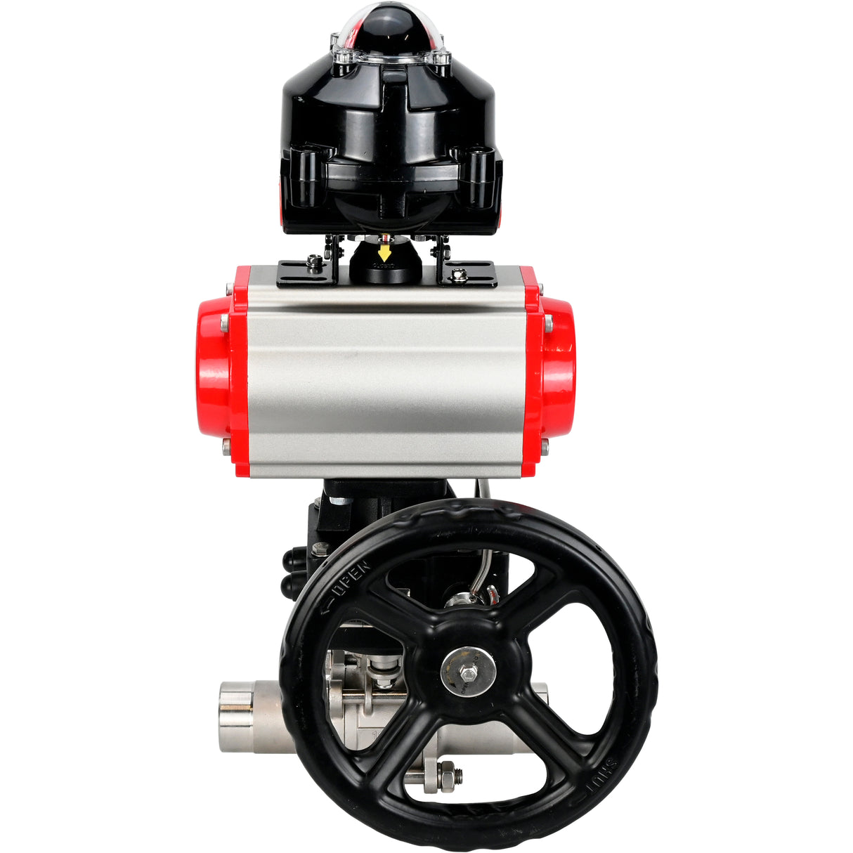 Ball valves Elephant BV3131P(3pc)-FP-W-ISO-H LONG DN50-150 full bore, body - stainless steel 304, welded, with Elephant PA-DA pneumatic actuator, Elephant MON gearbox and APL- limit switch block 510N EX