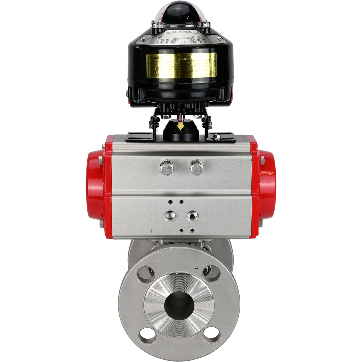 Ball valves Elephant BV3131P(3pc)-FP-F-ISO-H flanged, full bore, three-piece, body - stainless steel SS304, seal - PTFE, with pneumatic actuator Elephant PA-DA 052-130 and LSU APL -510N-EX