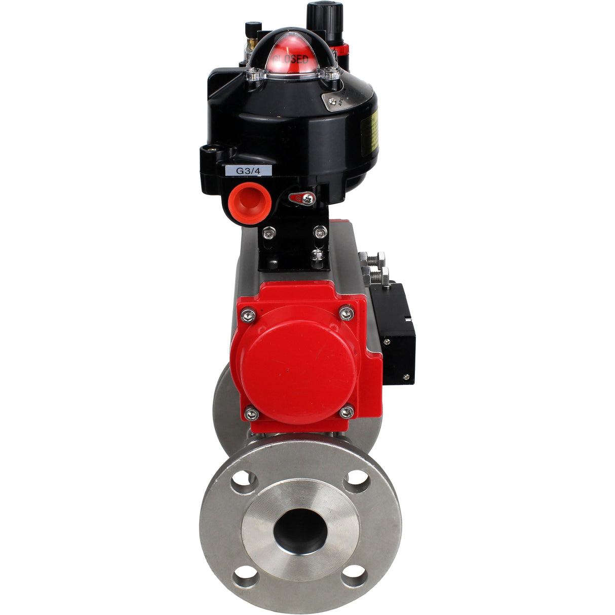 Ball valves Elephant BV3131P(3pc)-FP-F-ISO-H flanged, full bore, three-piece, stainless steel body. steel SS304, seal - PTFE, with pneumatic actuator Elephant PA-SA 065-160 pneumatic distributor 4M310-08 NAMUR 24V ATU AFC2000 APL-510N-EX