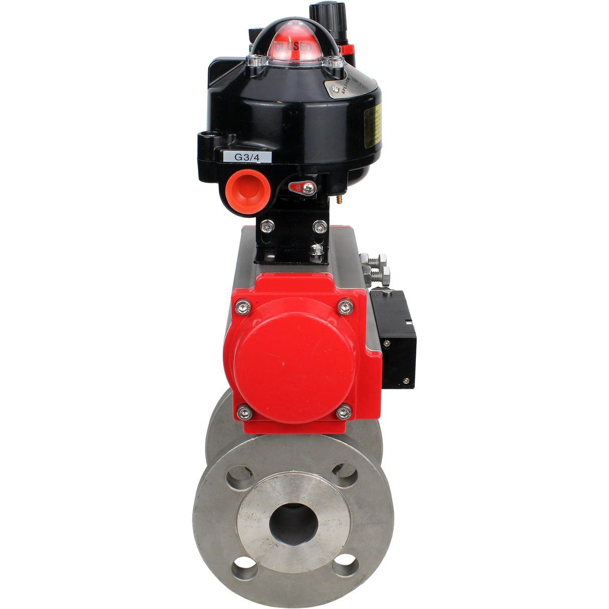 Ball valves Elephant BV3232P(2pc)-FP-F-ISO-H DN15-150 flanged, full bore, two-piece, stainless steel body. steel SS316, seal - PTFE, with pneumatic actuator Elephant PA-SA 052-210 pneumatic distributor 4M310-08 NAMUR 220V ATU AFC2000 APL-510N-EX