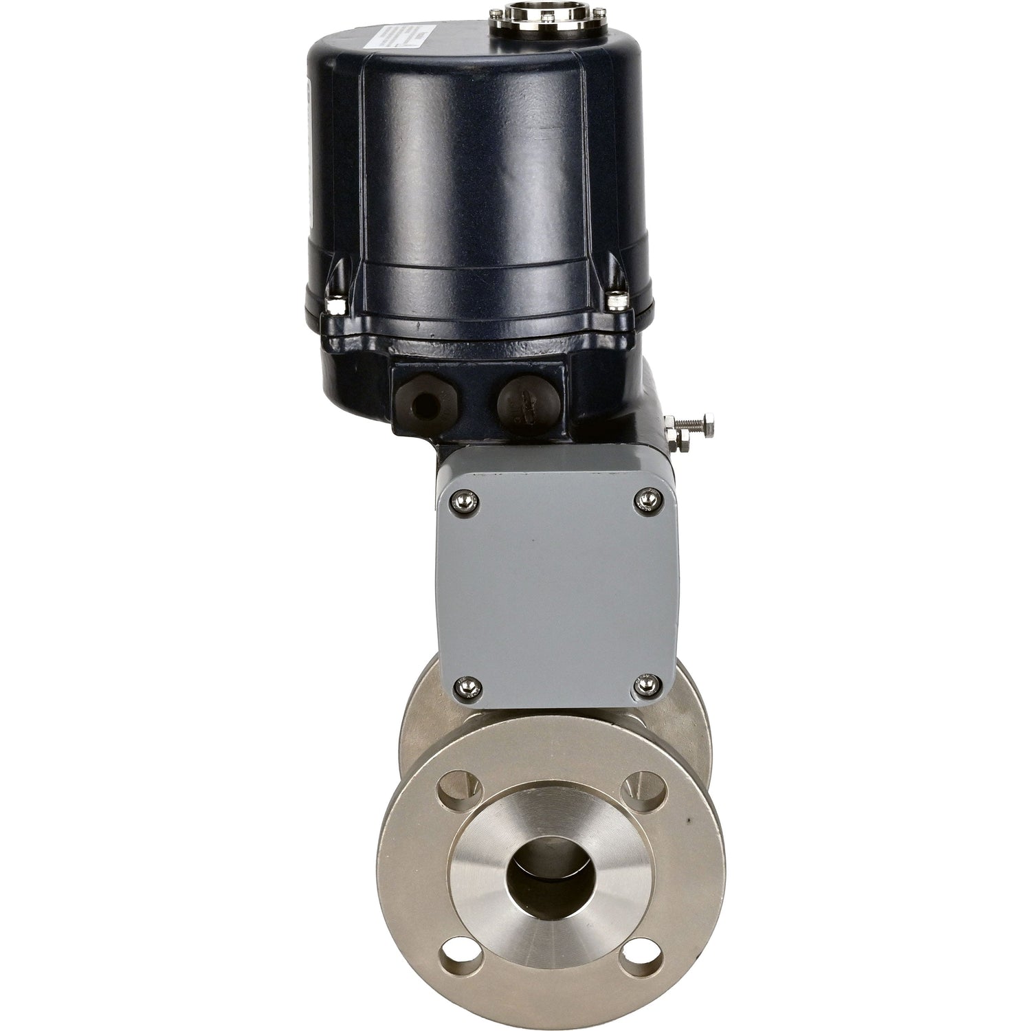 Ball valves Elephant BV3232P(2pc)-FP-F-ISO-H full bore, flanged, body - SS316 stainless steel, seal - PTFE, with electric quarter turn actuator Elephant QTSA-N-EM-O0-220VAC