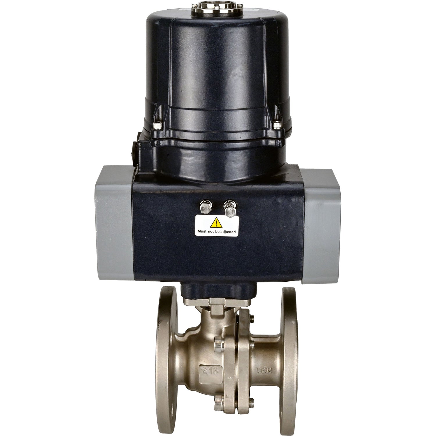 Ball valves Elephant BV3232P(2pc)-FP-F-ISO-H full bore, flanged, body - SS316 stainless steel, seal - PTFE, with electric quarter turn actuator Elephant QTSA-N-EM-O0-220VAC