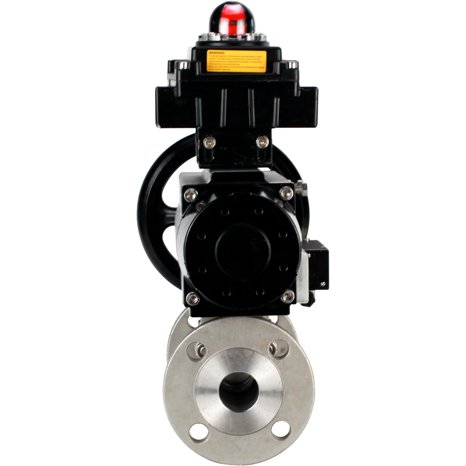 Ball valves Elephant BV3232P(3pc)-FP-F-ISO-H DN65-100 25/40 bar flanged with ISO flange, body - 316 stainless steel, full bore, seal - PTFE, with pneumatic drive PA-DA-105-1, pneumatic distributor 4M310-08 220V, LSU APL-410N Ex