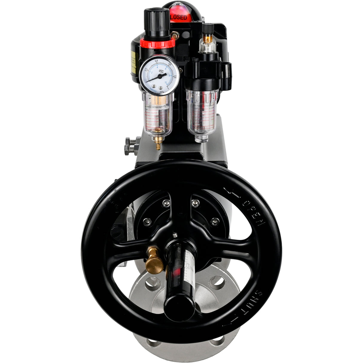 Ball valves Elephant BV3232P(3pc)-FP-F-ISO-H DN65-100 25/40 bar flanged with ISO flange, body - 316 stainless steel, full bore, seal - PTFE, with pneumatic drive PA-DA-105-1, pneumatic distributor 4M310-08 NAMUR 24V, LSU APL-510N Ex, ATU AFC2000