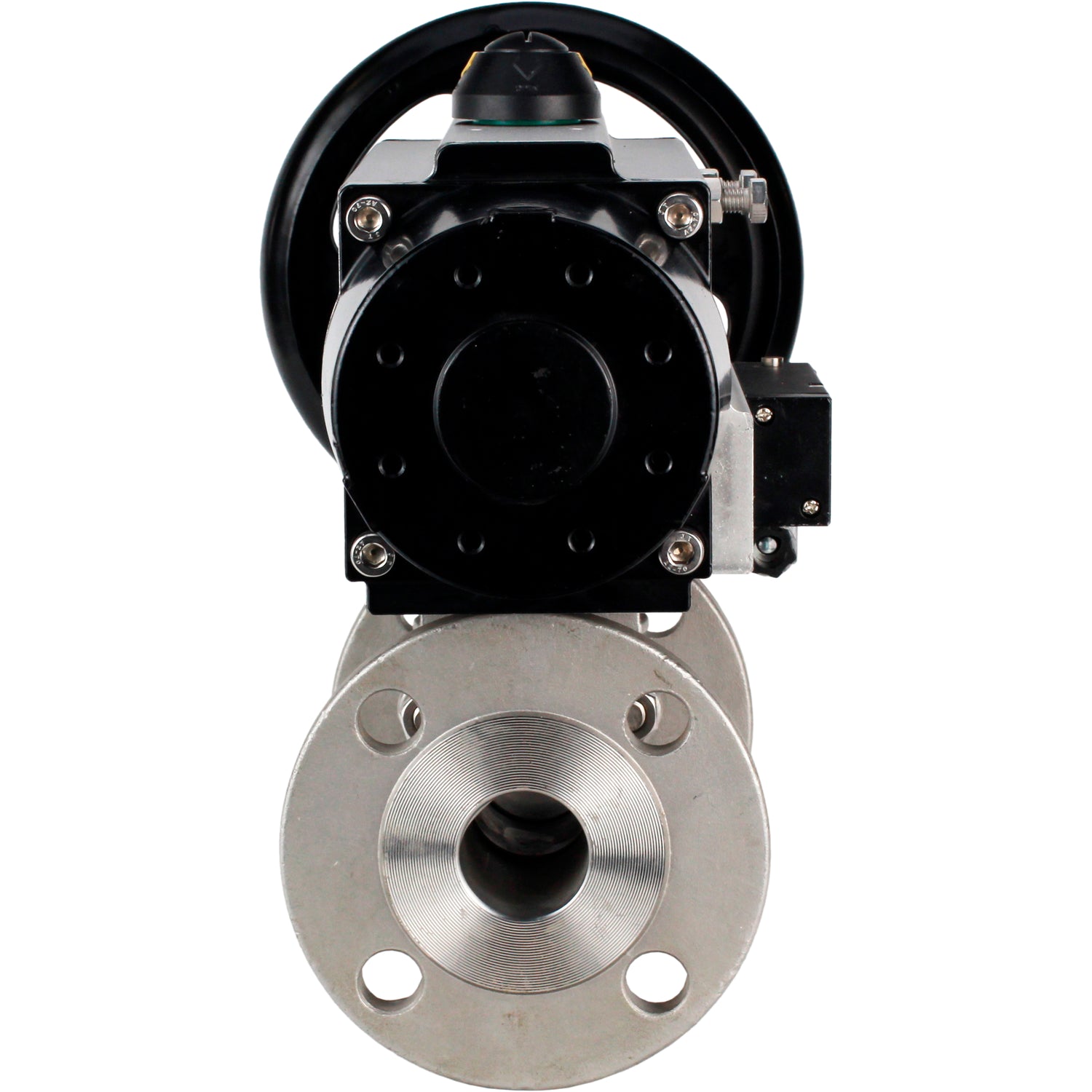 Ball valves Elephant BV3232P(3pc)-FP-F-ISO-H DN65-100 25/40 bar flanged with ISO flange, body - 316 stainless steel, full bore, seal - PTFE, with pneumatic drive PA-DA-105-1, pneumatic distributor 4M310-08 NAMUR 220V