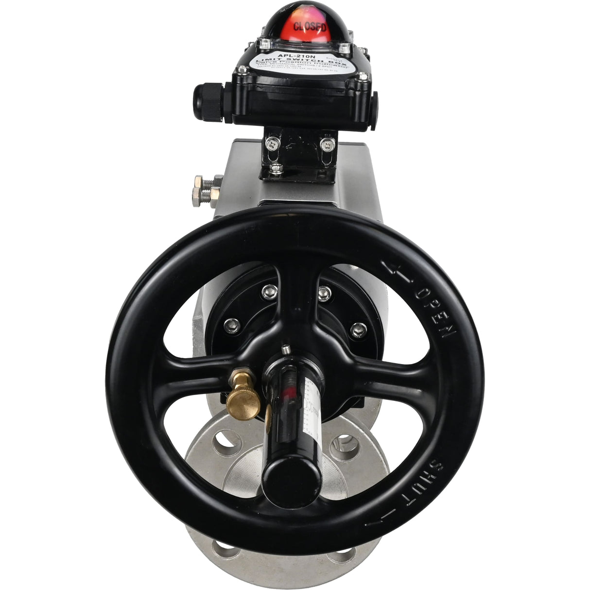 Ball valves Elephant BV3232P(3pc)-FP-F-ISO-H DN65-100 25/40 bar flanged with ISO flange, body - 316 stainless steel, full bore, seal - PTFE, with pneumatic drive PA-DA-105-1, LSU APL-210N