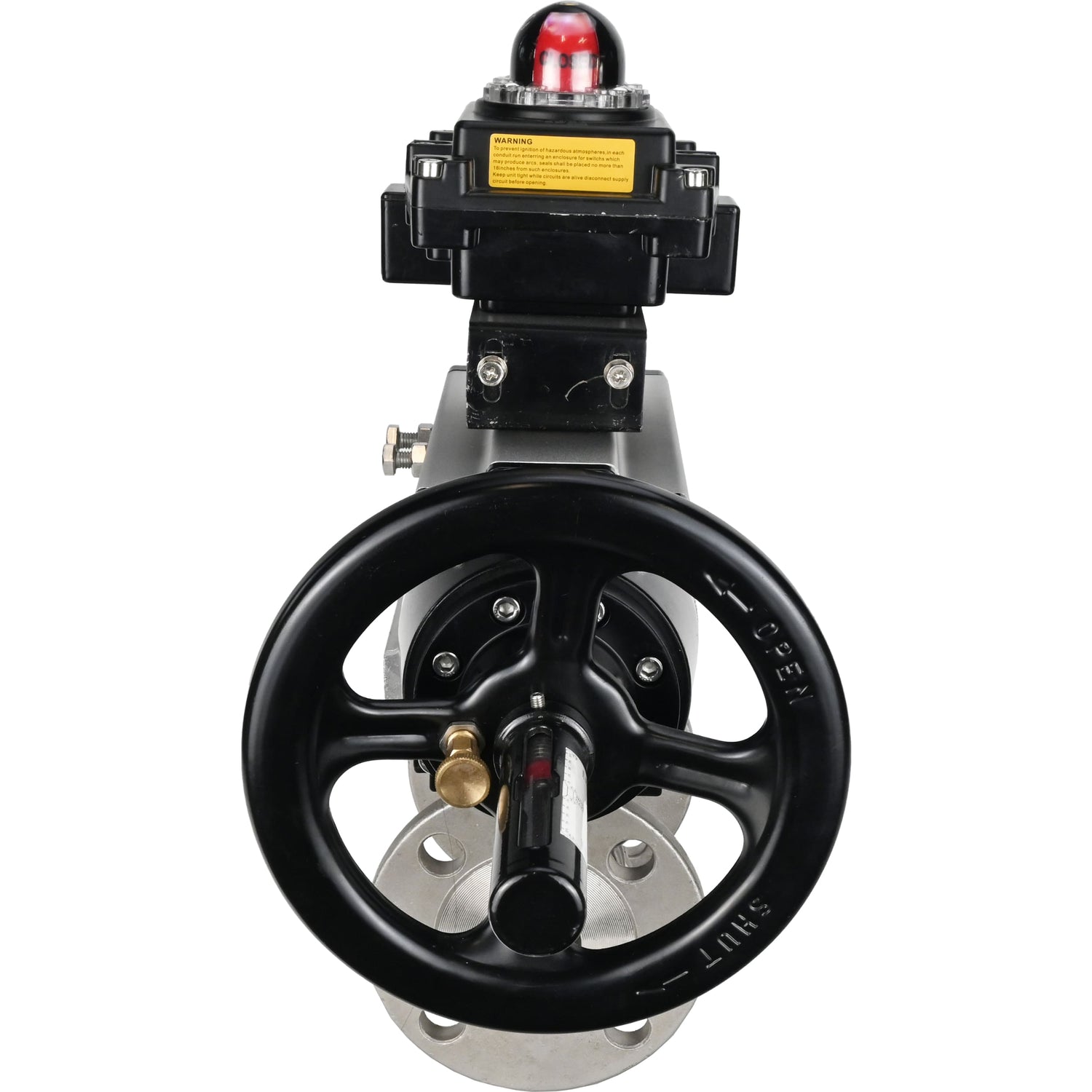 Ball valves Elephant BV3232P(3pc)-FP-F-ISO-H DN65-100 25/40 bar flanged with ISO flange, body - 316 stainless steel, full bore, seal - PTFE, with pneumatic drive PA-DA-105-1, LSU APL-410N Ex