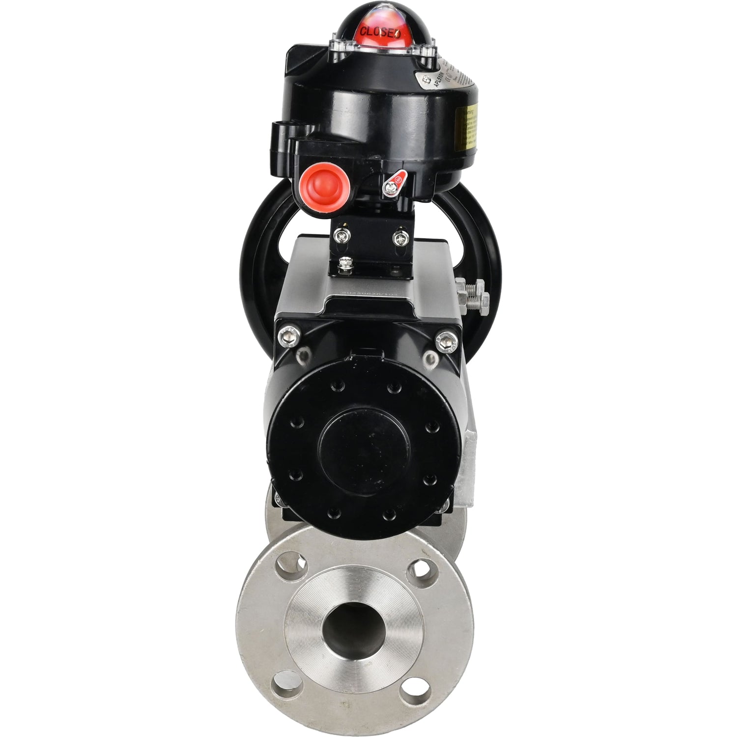 Ball valves Elephant BV3232P(3pc)-FP-F-ISO-H DN65-100 25/40 bar flanged with ISO flange, body - 316 stainless steel, full bore, seal - PTFE, with pneumatic drive PA-DA-105-1, LSU APL-510N Ex