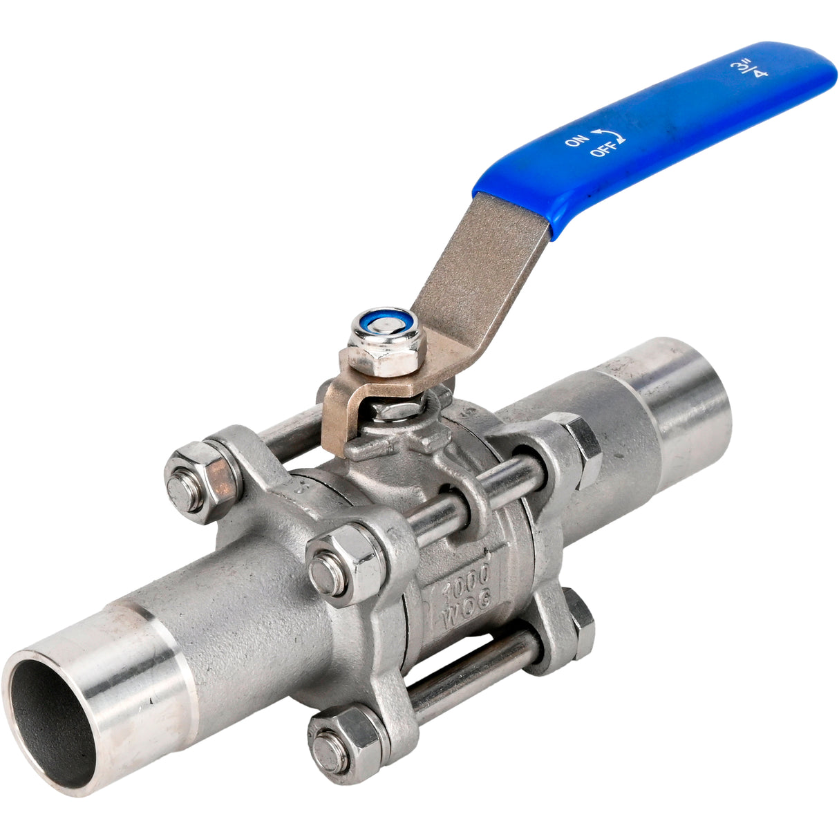 Ball valves Elephant BV3131P(3pc)-FP-W-H stainless steel SS304, full bore, three-piece, seal - PTFE, welded, with handle
