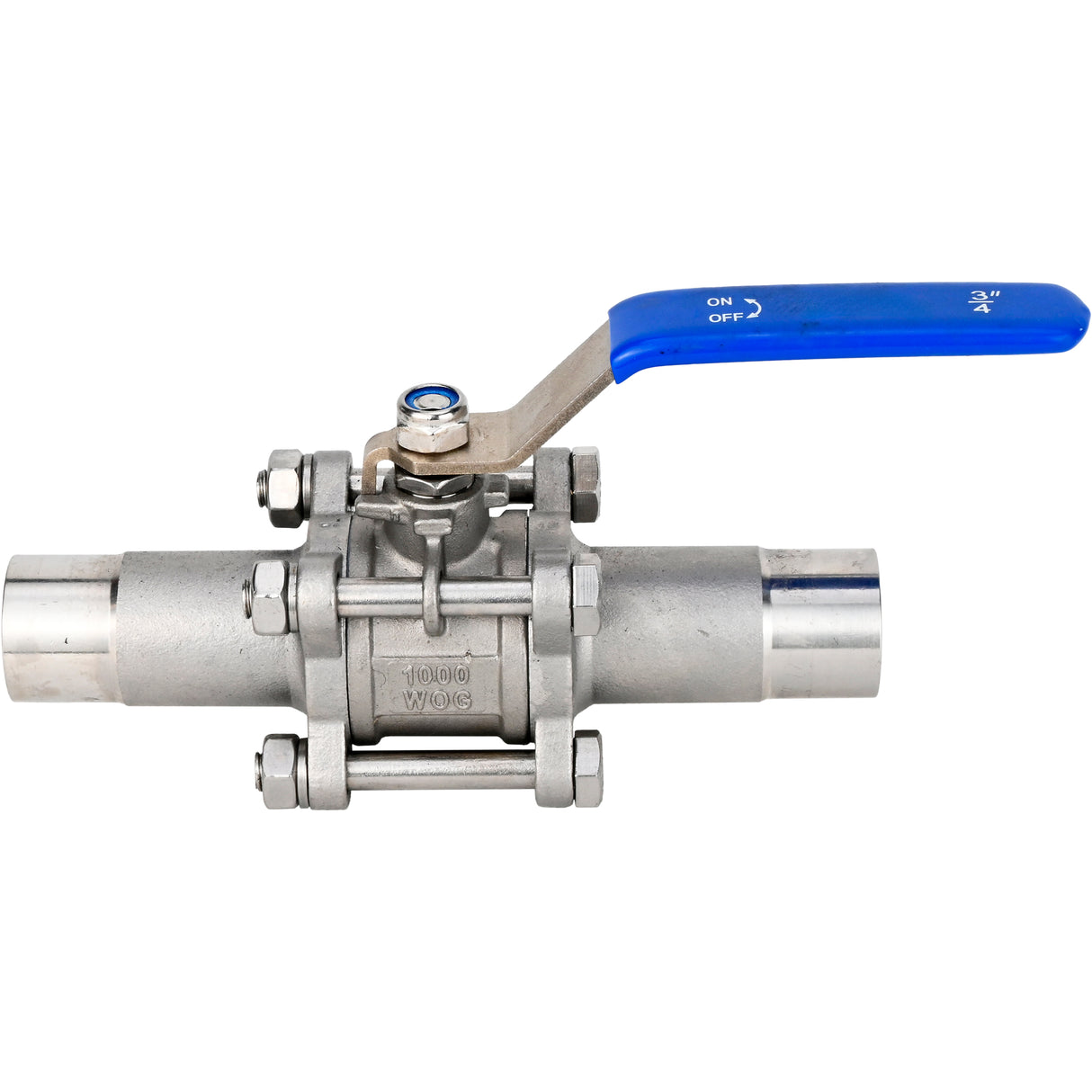 Ball valves Elephant BV3131P(3pc)-FP-W-H stainless steel SS304, full bore, three-piece, seal - PTFE, welded, with handle