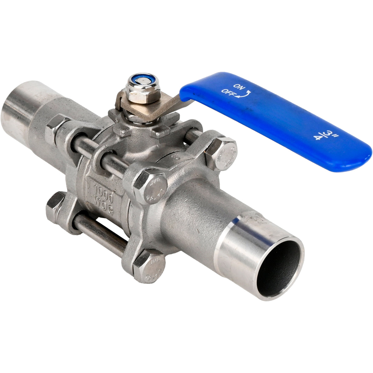 Ball valves Elephant BV3131P(3pc)-FP-W-H stainless steel SS304, full bore, three-piece, seal - PTFE, welded, with handle