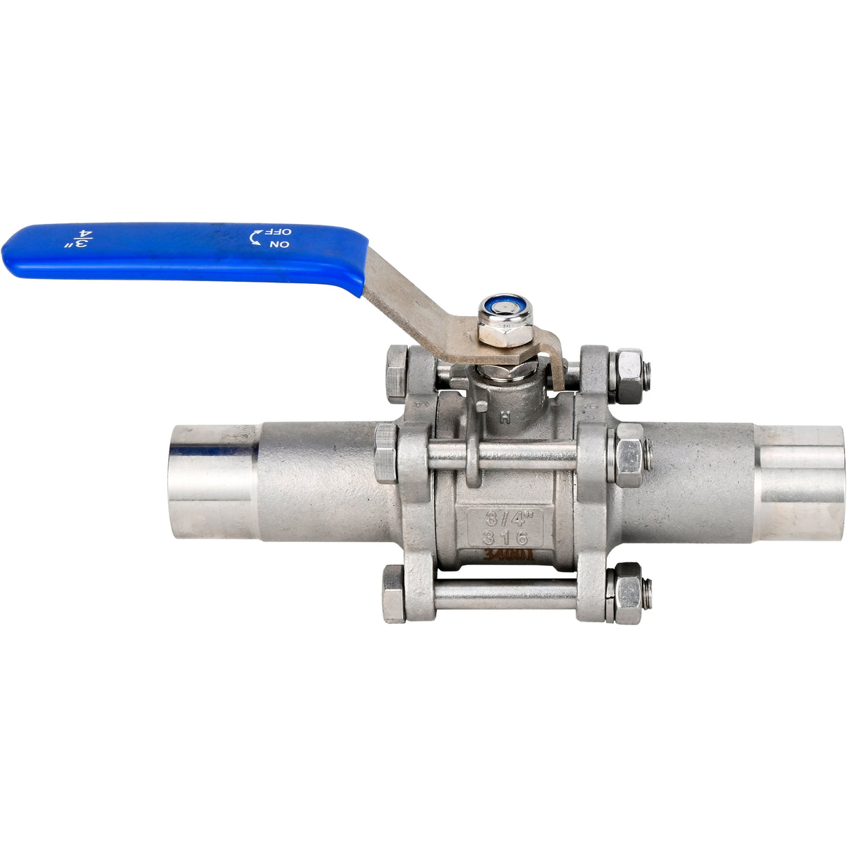Ball valves Elephant BV3131P(3pc)-FP-W-H stainless steel SS304, full bore, three-piece, seal - PTFE, welded, with handle
