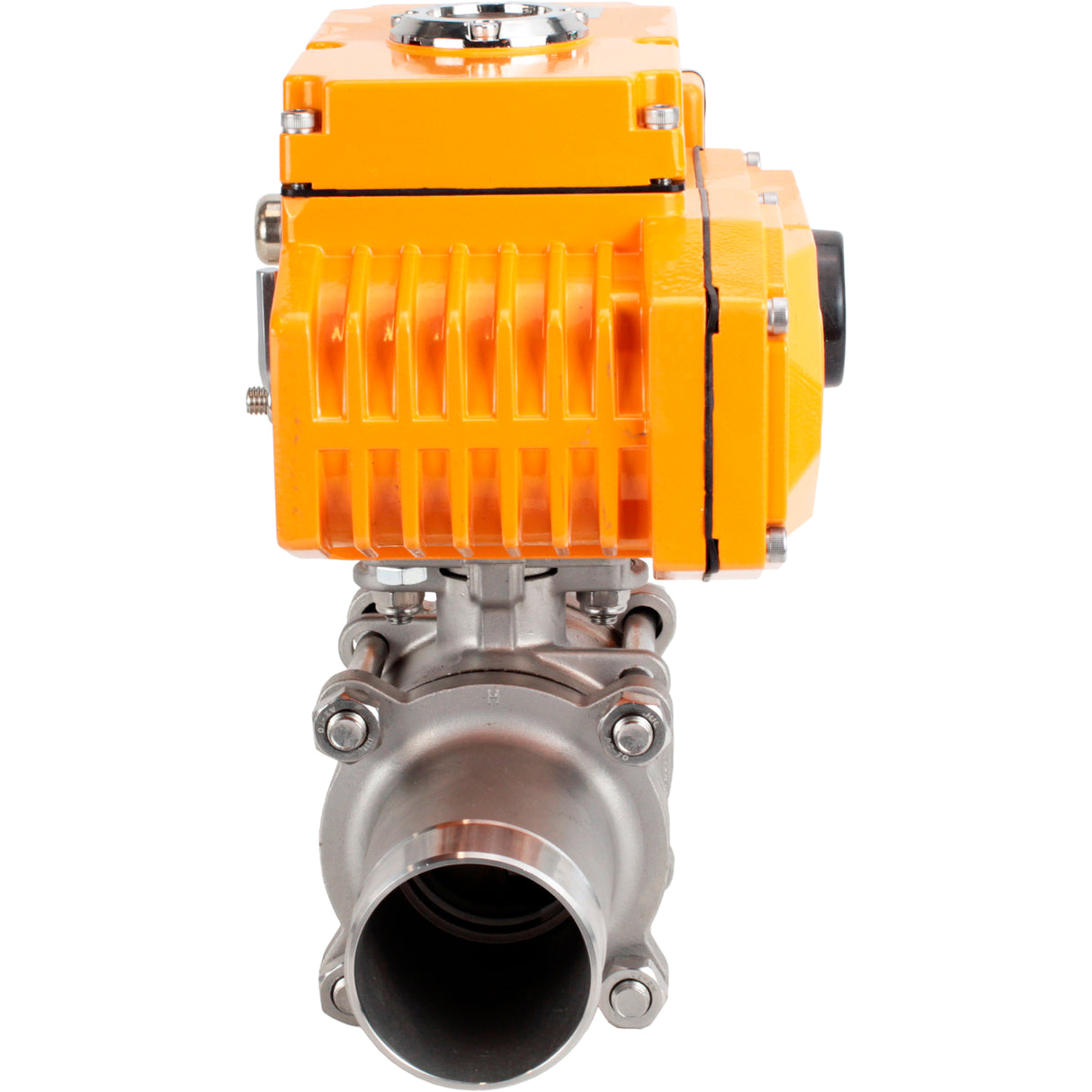 Ball valves Elephant BV3131P(3pc)-FP-W-ISO-H LONG full bore, body - stainless steel 304, welded, with 1/4-turn electric drive Elephant QT-N-EM-B1-220VAC-U1 with feedback sensor and input control signal 0-10V