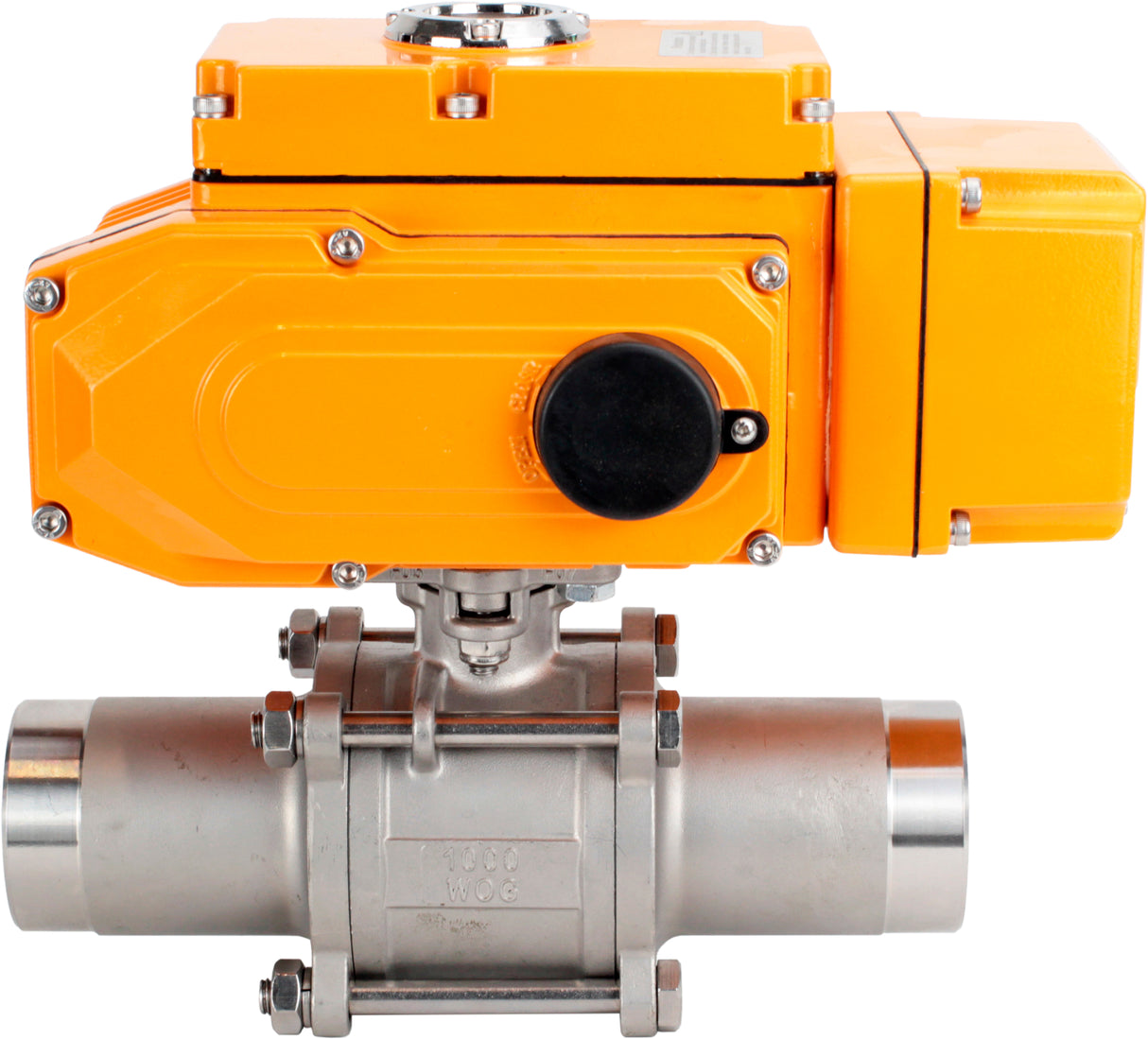 Ball valves Elephant BV3131P(3pc)-FP-W-ISO-H LONG full bore, body - stainless steel 304, welded, with 1/4-turn electric drive Elephant QT-N-EM-B1-220VAC-U1 with feedback sensor and input control signal 0-10V