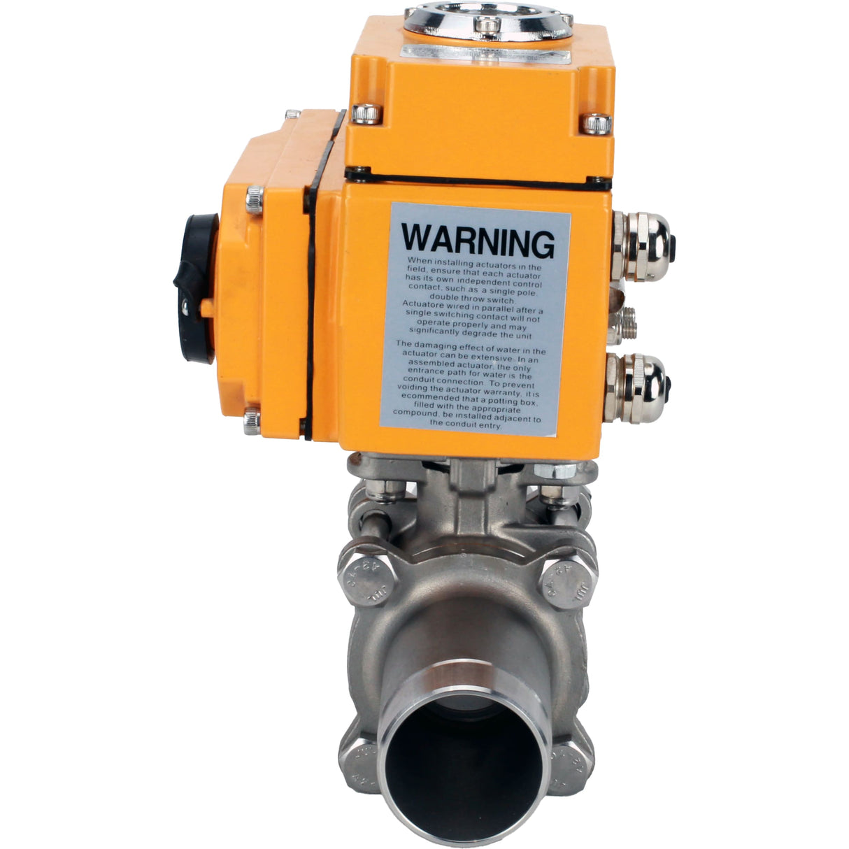 Ball valves Elephant BV3131P(3pc)-FP-W-ISO-H LONG full bore, body - stainless steel 304, welded, with 1/4-turn electric drive Elephant QT-N-EM-O1-24VDC-U1 24V