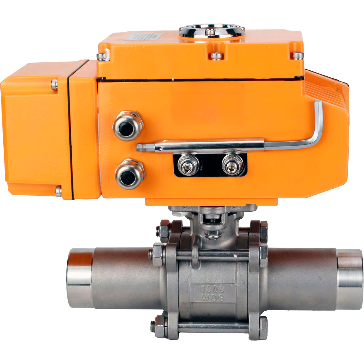 Ball valves Elephant BV3131P(3pc)-FP-W-ISO-H LONG full bore, body - stainless steel 304, welded, with 1/4-turn electric drive Elephant QT-N-EM-A1-220VAC-U1 with feedback sensor and input control signal 4-20 mA