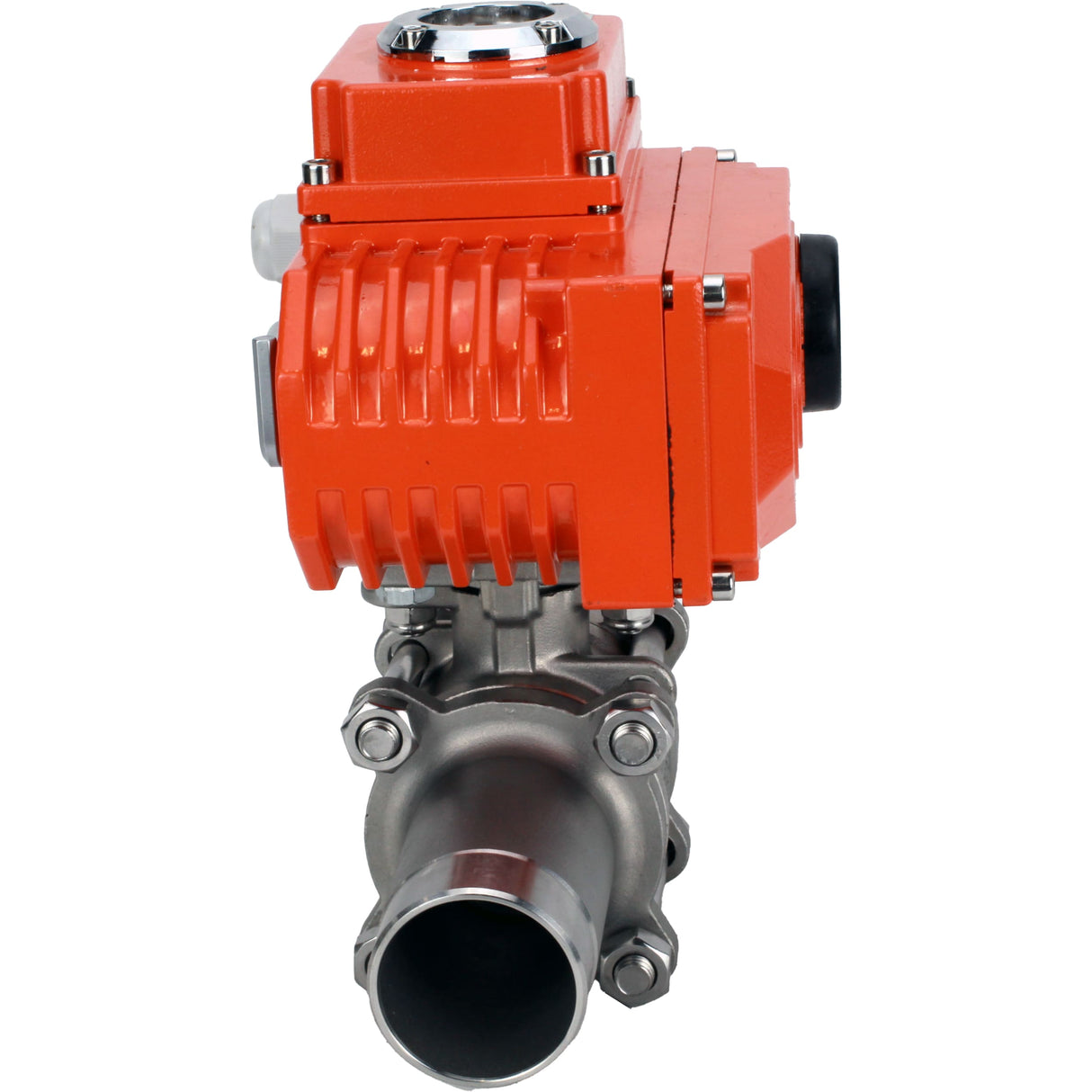 Ball valves Elephant BV3232P(3pc)-FP-W-ISO-H LONG full bore, welded, body - stainless steel SS316, seal - PTFE, with 1/4-turn electric drive QT-N-003EM-O1-24VDC-U1 24V HARK