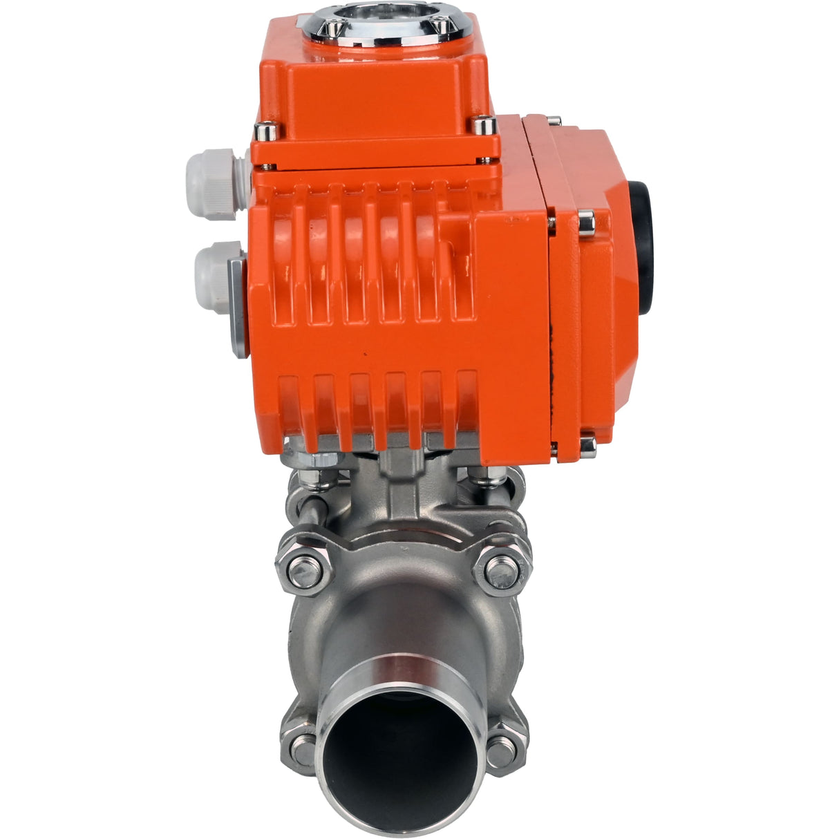 Ball valves Elephant BV3232P(3pc)-FP-W-ISO-H LONG full bore, welded, body - stainless steel SS316, seal - PTFE, with 1/4-turn electric drive QT-N-EM-O1-380VAC-U1 380V HARK