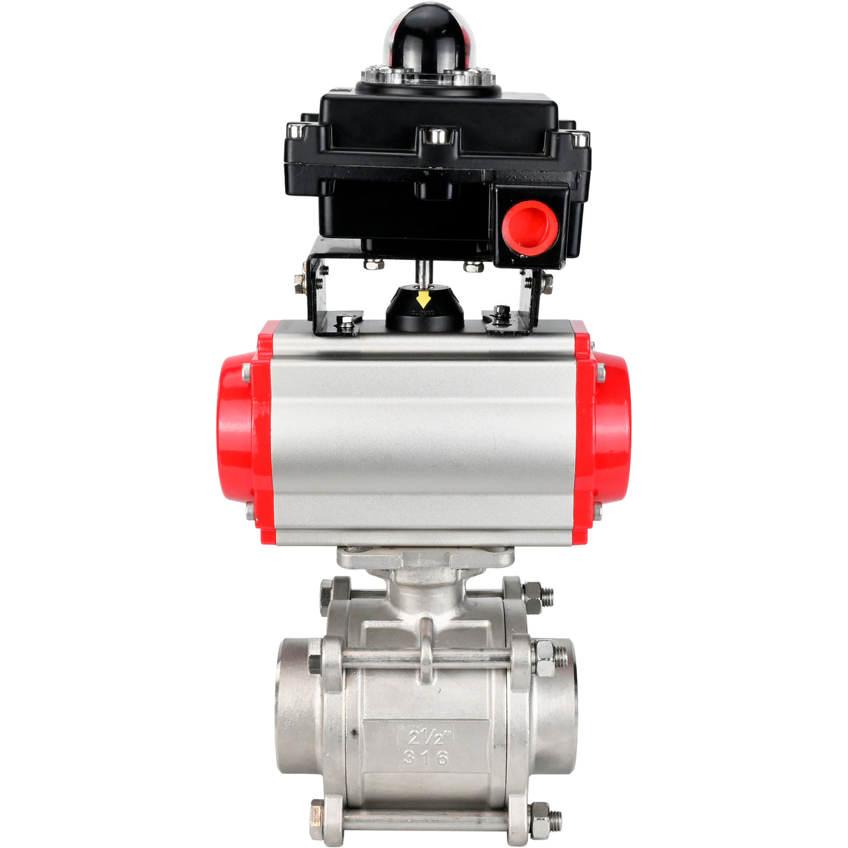 Ball valves Elephant BV3232P(3pc)-FP-W-ISO-H WDVF DN15-32 63 bar full bore, body - 316 stainless steel, seal - PTFE, for welding, with PA-SA pneumatic actuator, pneumatic distributor 4M310-08 NAMUR 24V, LSU APL-410N EX
