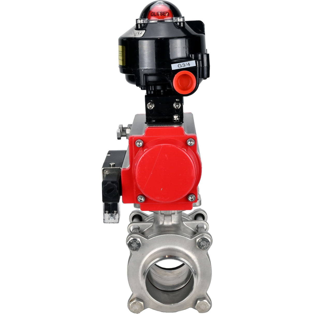 Ball valves Elephant BV3232P(3pc)-FP-W-ISO-H WDVF DN15-32 63 bar full bore, body - 316 stainless steel, seal - PTFE, for welding, with PA-SA pneumatic actuator, pneumatic distributor 4M310-08 NAMUR 24V, LSU APL-510N EX