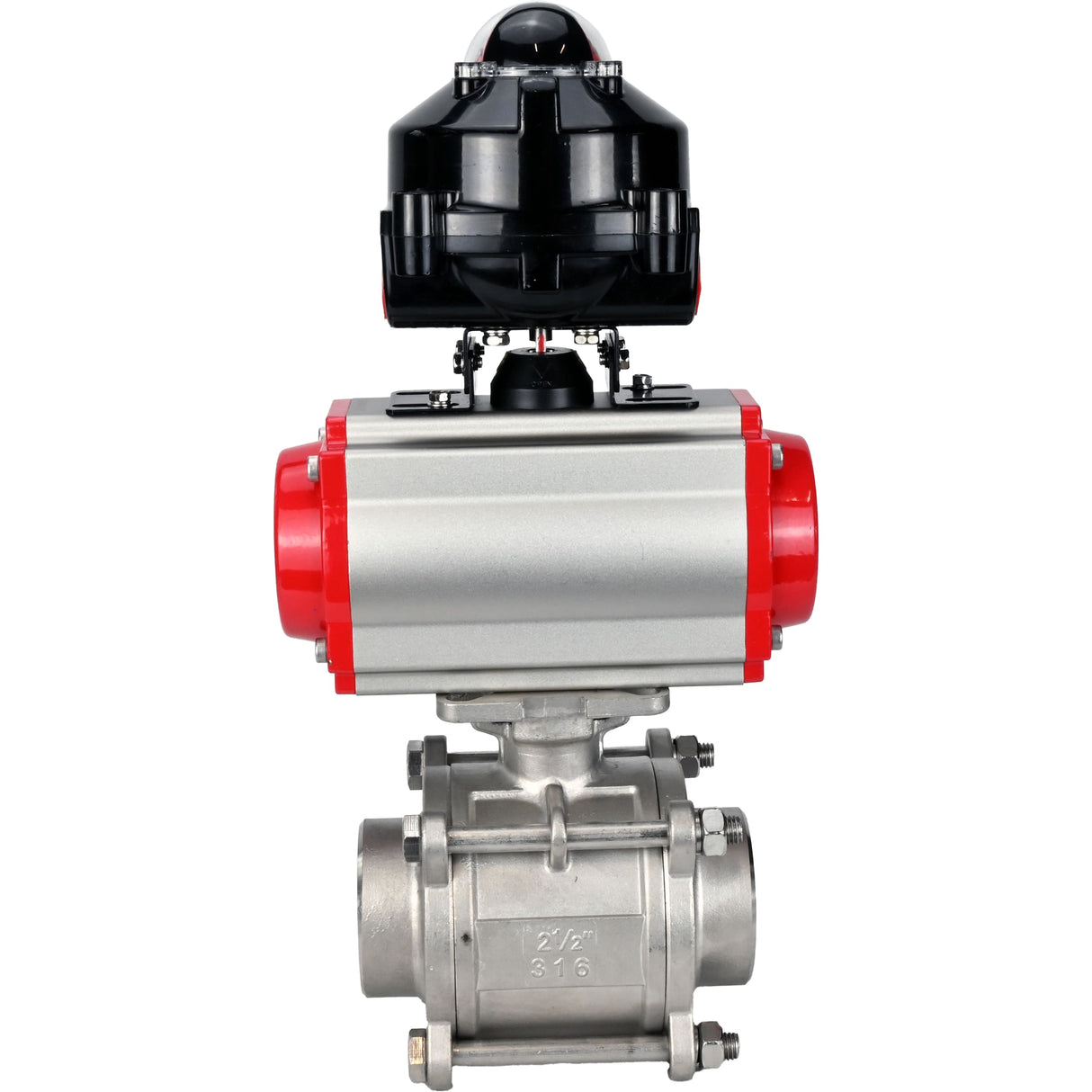 Ball valves Elephant BV3232P(3pc)-FP-W-ISO-H WDVF DN15-32 63 bar full bore, body - 316 stainless steel, seal - PTFE, for welding, with PA-SA pneumatic actuator, pneumatic distributor 4M310-08 NAMUR 24V, LSU APL-510N EX