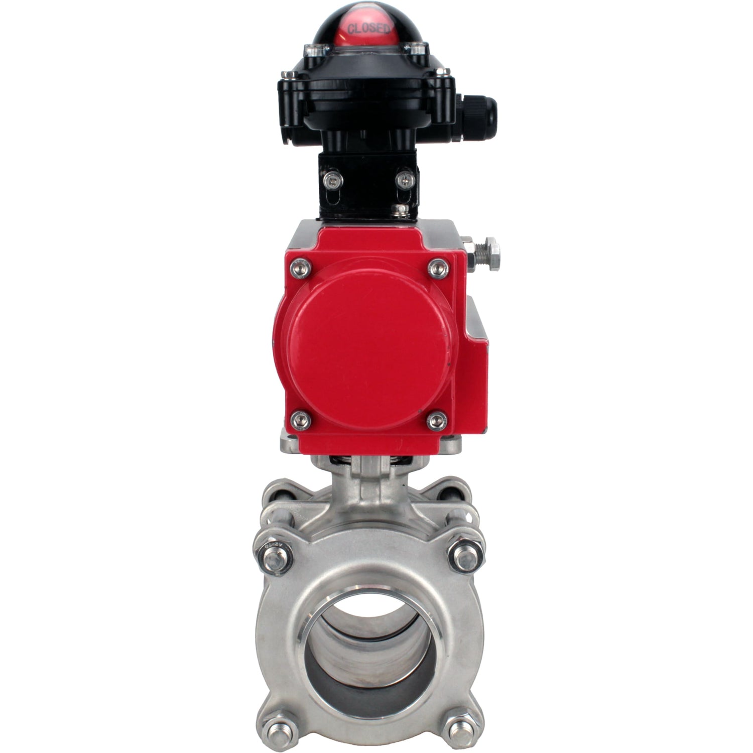 Ball valves Elephant BV3232P(3pc)-FP-W-ISO-H WDVF DN15-32 63 bar full bore, body - 316 stainless steel, seal - PTFE, for welding, with PA-SA pneumatic actuator, LSU APL-210N