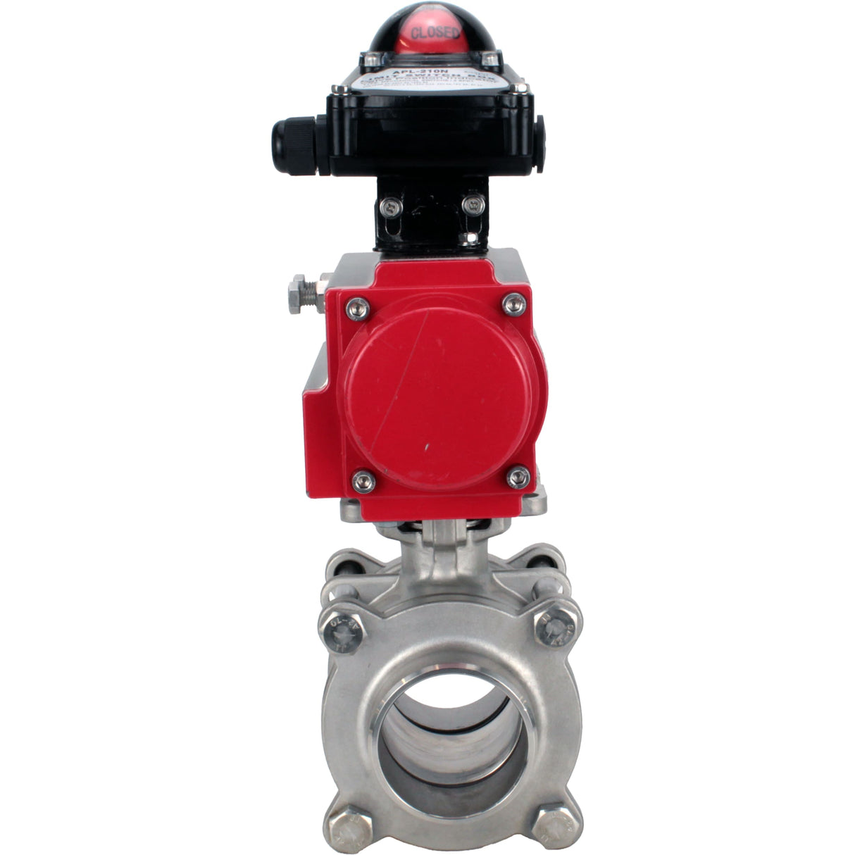 Ball valves Elephant BV3232P(3pc)-FP-W-ISO-H WDVF DN15-32 63 bar full bore, body - 316 stainless steel, seal - PTFE, for welding, with PA-SA pneumatic actuator, LSU APL-210N