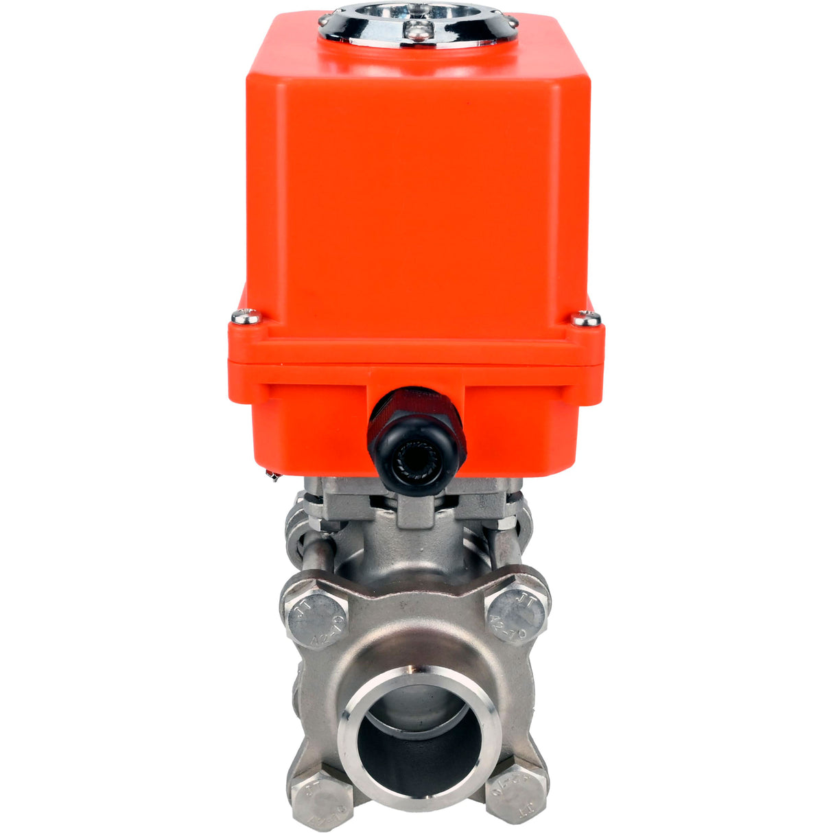 Ball valves Elephant BV3232P(3pc)-FP-W-ISO-H WDVF DN15-32 63 bar full bore, body - 316 stainless steel, seal - PTFE, for welding, with a 1/4-turn electric drive Elephant QT-N-EM-O1-220VAC-U1 MINI