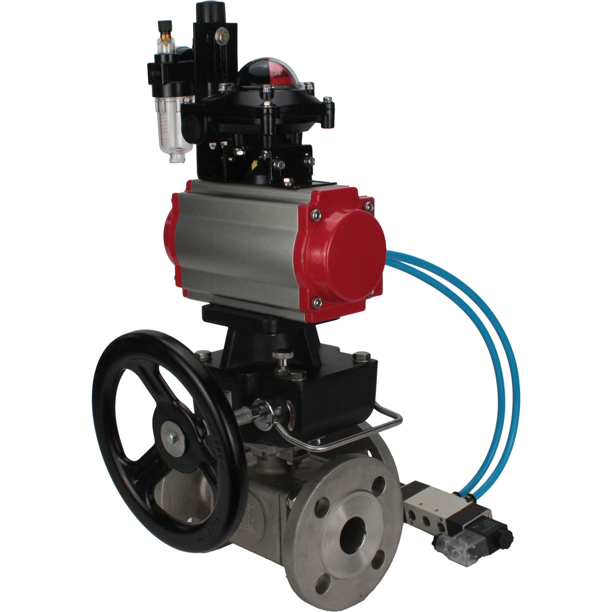 Ball valves Elephant BV3232P(4pc)-FP-3WL-F-ISO-H 16 bar full bore, flanged, body - stainless steel SS316, ISO flange F03/F04-F10/F12, square 9x9-19x19, s Mon/drive PA-DA, mon/distribution 4V320-10 220V, LSU APL-210N, Doubler MON3-700-T38-ISO and ATU A