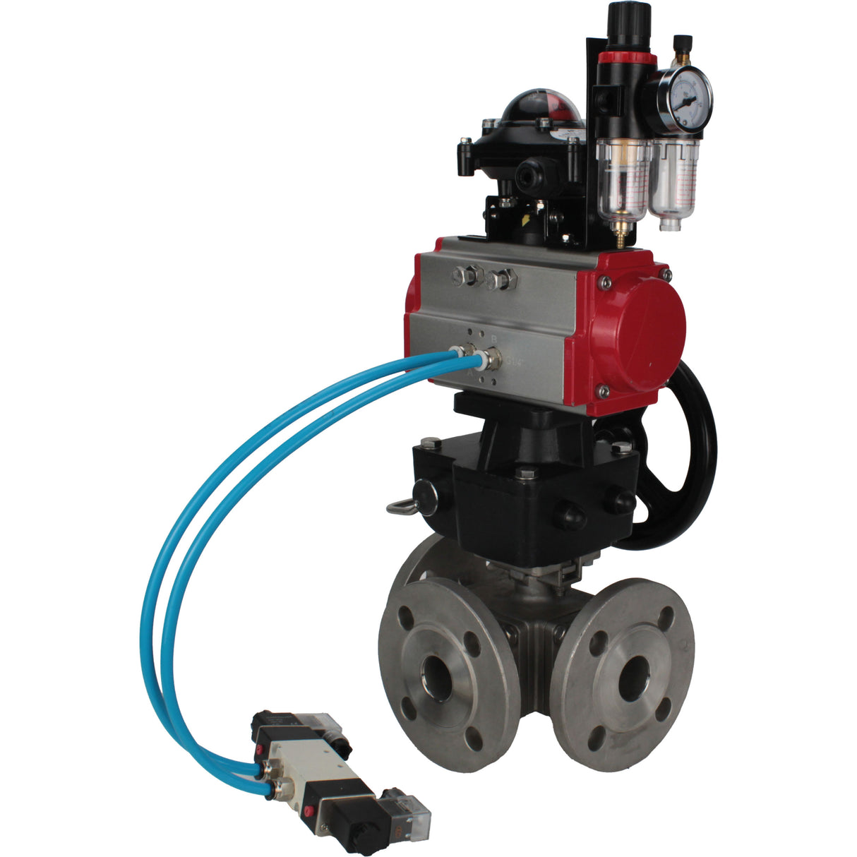 Ball valves Elephant BV3232P(4pc)-FP-3WL-F-ISO-H 16 bar full bore, flanged, body - stainless steel SS316, ISO flange F03/F04-F10/F12, square 9x9-19x19, s Mon/drive PA-DA, mon/distribution 4V320-10 220V, LSU APL-210N, Doubler MON3-700-T38-ISO and ATU A