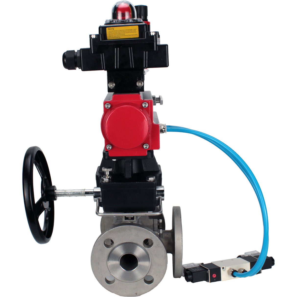 Ball valves Elephant BV3232P(4pc)-FP-3WL-F-ISO-H 16 bar full bore, flanged, body - stainless steel SS316, ISO flange F03/F04-F10/F12, square 9x9-19x19, s mon/drive PA-DA, mon/distribution 4V320-10 220V, LSU APL-410N EX, backup MON3-700-T38-ISO and ATU A