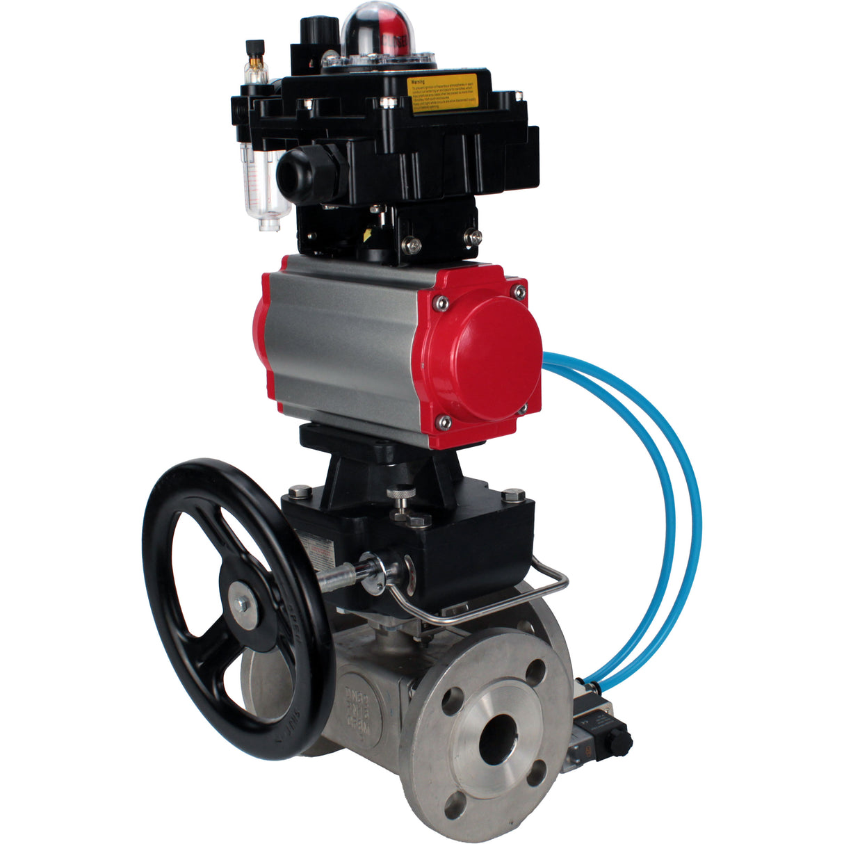 Ball valves Elephant BV3232P(4pc)-FP-3WL-F-ISO-H 16 bar full bore, flanged, body - stainless steel SS316, ISO flange F03/F04-F10/F12, square 9x9-19x19, s mon/drive PA-DA, mon/distribution 4V320-10 220V, LSU APL-410N EX, backup MON3-700-T38-ISO and ATU A