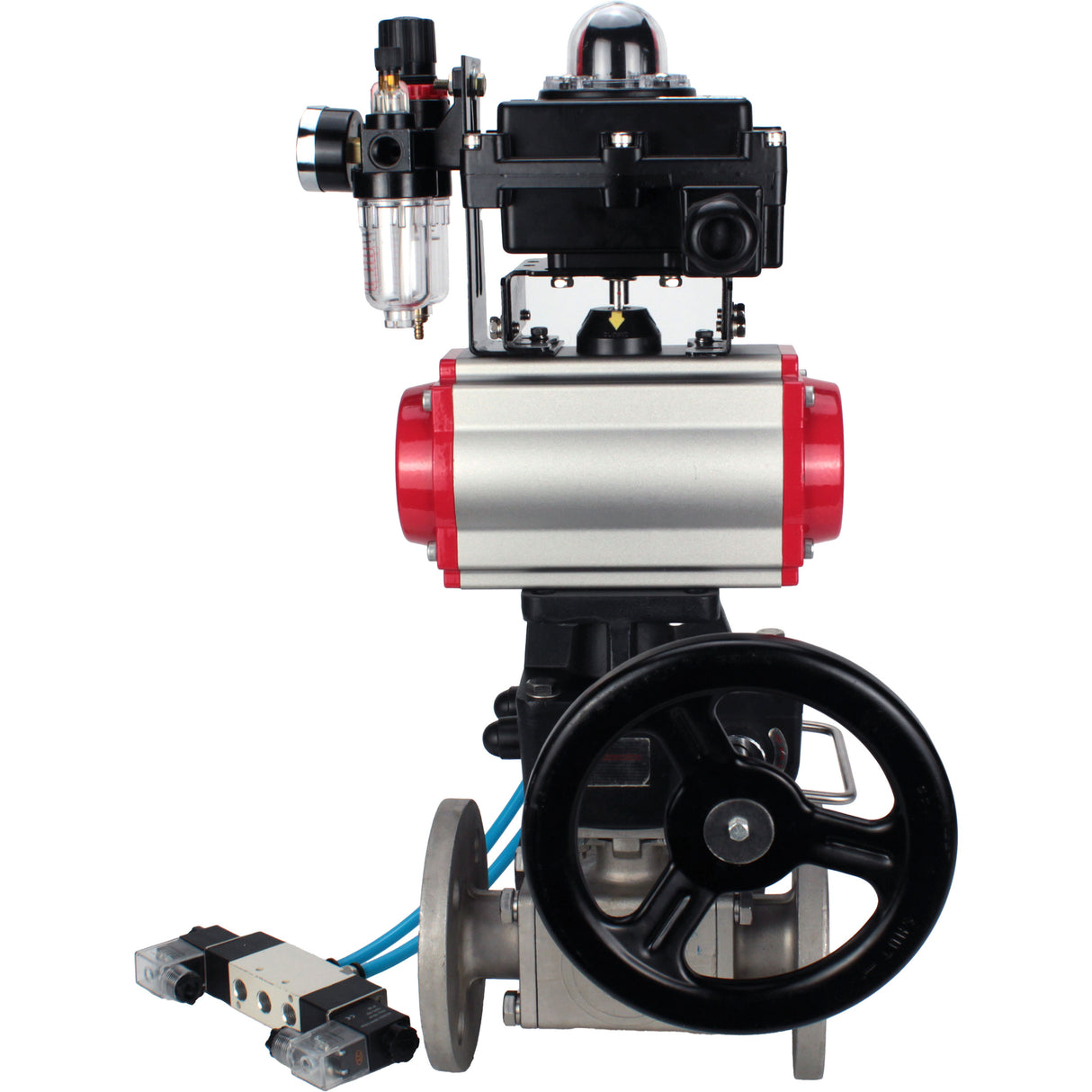 Ball valves Elephant BV3232P(4pc)-FP-3WL-F-ISO-H 16 bar full bore, flanged, body - stainless steel SS316, ISO flange F03/F04-F10/F12, square 9x9-19x19, s mon/drive PA-DA, mon/distribution 4V320-10 220V, LSU APL-410N EX, backup MON3-700-T38-ISO and ATU A