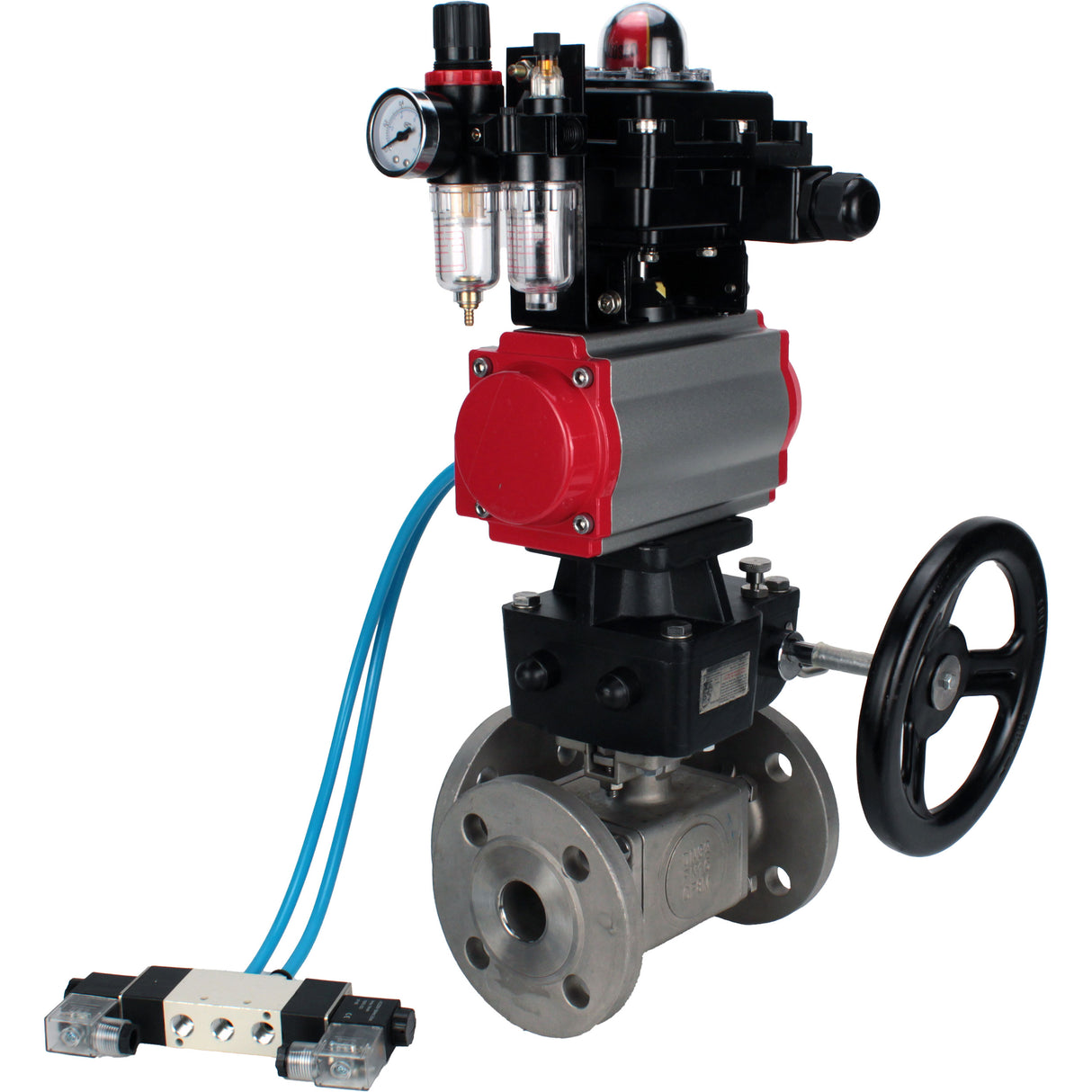 Ball valves Elephant BV3232P(4pc)-FP-3WL-F-ISO-H 16 bar full bore, flanged, body - stainless steel SS316, ISO flange F03/F04-F10/F12, square 9x9-19x19, s mon/drive PA-DA, mon/distribution 4V320-10 220V, LSU APL-410N EX, backup MON3-700-T38-ISO and ATU A