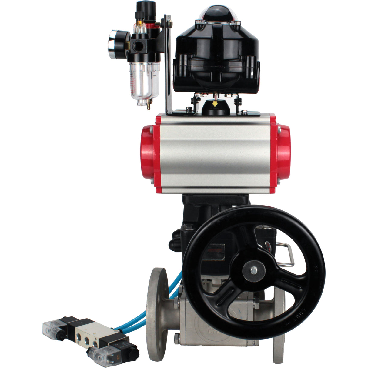 Ball valves Elephant BV3232P(4pc)-FP-3WL-F-ISO-H 16 bar full bore, flanged, body - stainless steel SS316, ISO flange F03/F04-F10/F12, square 9x9-19x19, s mon/drive PA-DA, mon/distribution 4V320-10 220V, LSU APL-510N EX, backup MON3-700-T38-ISO and ATU A