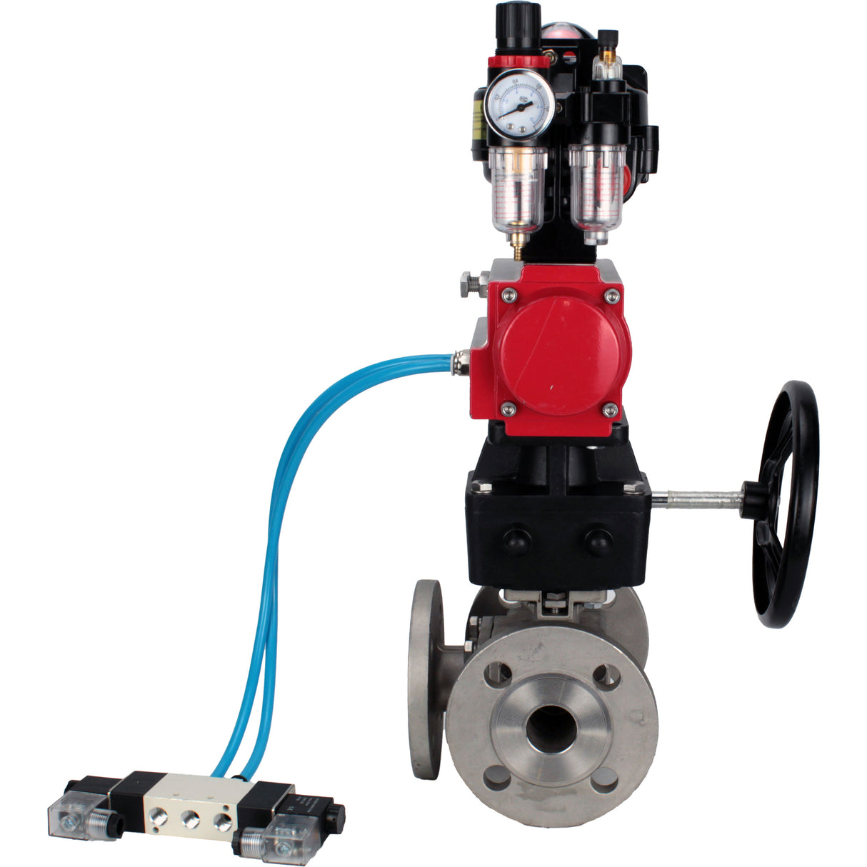 Ball valves Elephant BV3232P(4pc)-FP-3WL-F-ISO-H 16 bar full bore, flanged, body - stainless steel SS316, ISO flange F03/F04-F10/F12, square 9x9-19x19, s mon/drive PA-DA, mon/distribution 4V320-10 220V, LSU APL-510N EX, backup MON3-700-T38-ISO and ATU A