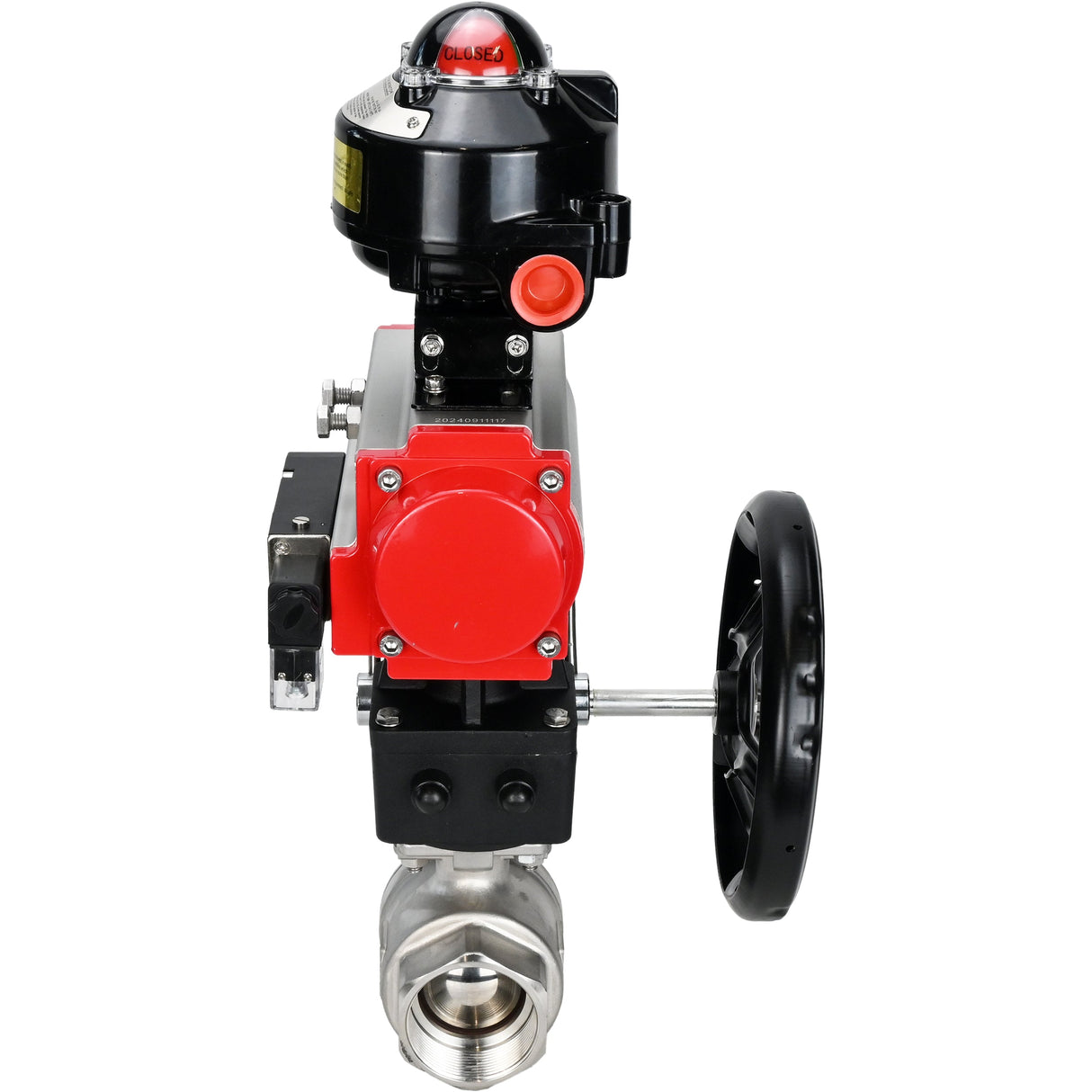Ball valves Elephant BV3232P(2pc)-FP-T-ISO-H threaded, full bore, stainless steel body. steel SS316, seal - PTFE, with pneumatic drive Elephant PA-DA 052-105 pneumatic distributor 4M310-08 NAMUR 24V gearbox MON LSU APL-510N-EX