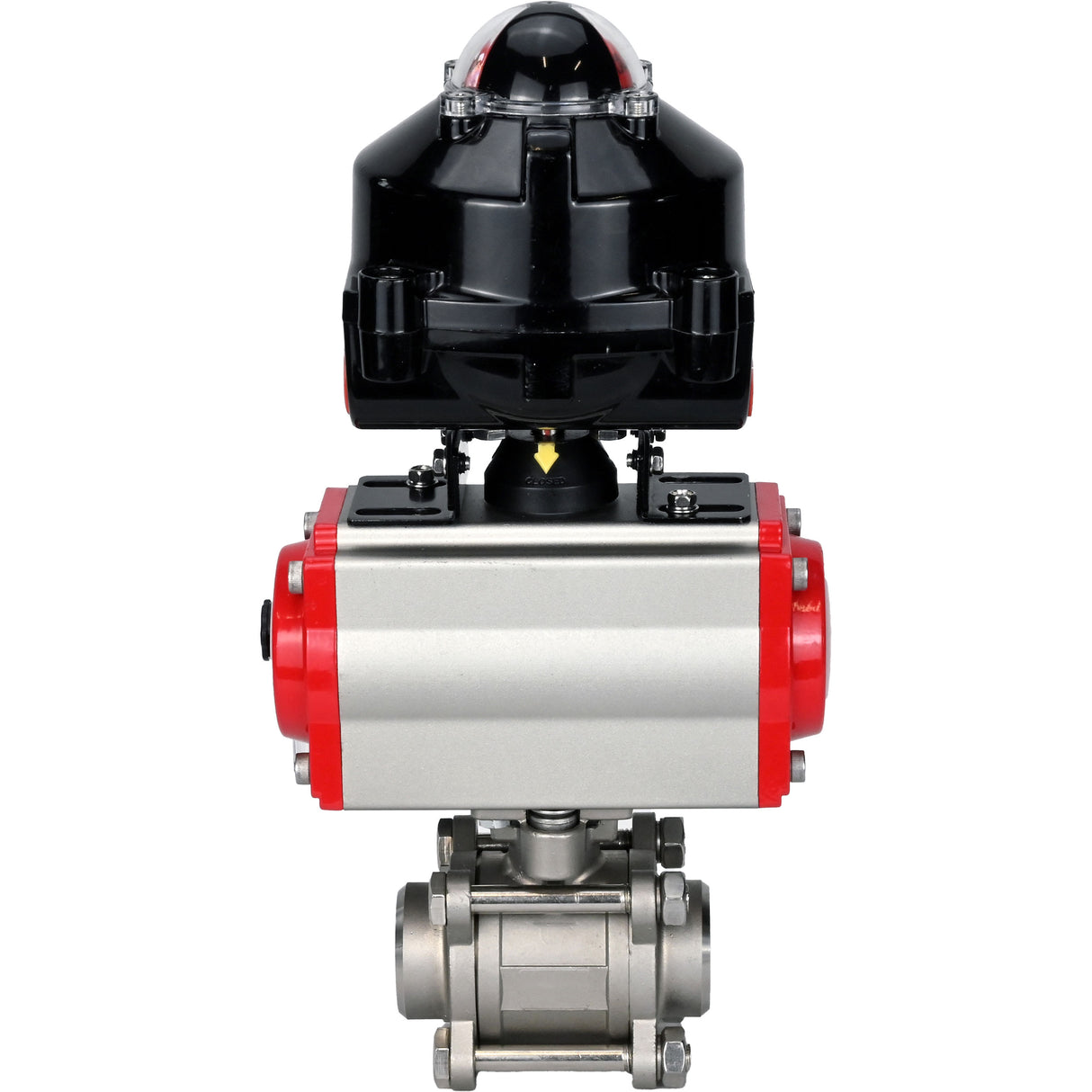 Ball valves Elephant BV3232P(3pc)-FP-W-ISO-H for welding, full bore, body - stainless steel SS316, seal - PTFE, with pneumatic actuator Elephant PA-DA 052- 083 pneumatic distributor 4M310-08 NAMUR 220V LSU APL-510N-EX