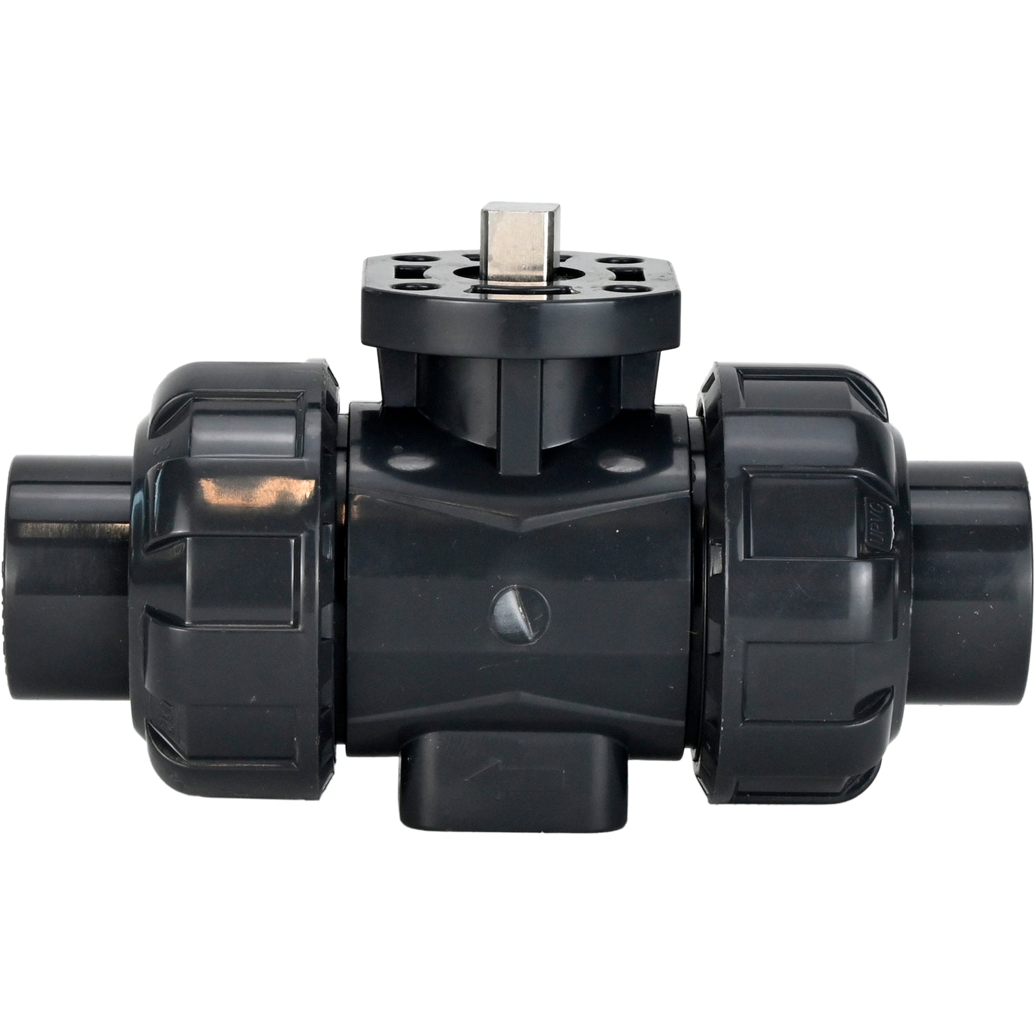Ball valves Elephant BV4242E-FP-GRM-ISO, body material - UPVC, ball material - UPVC, seal - EPDM, with ISO flange and bare square stem
