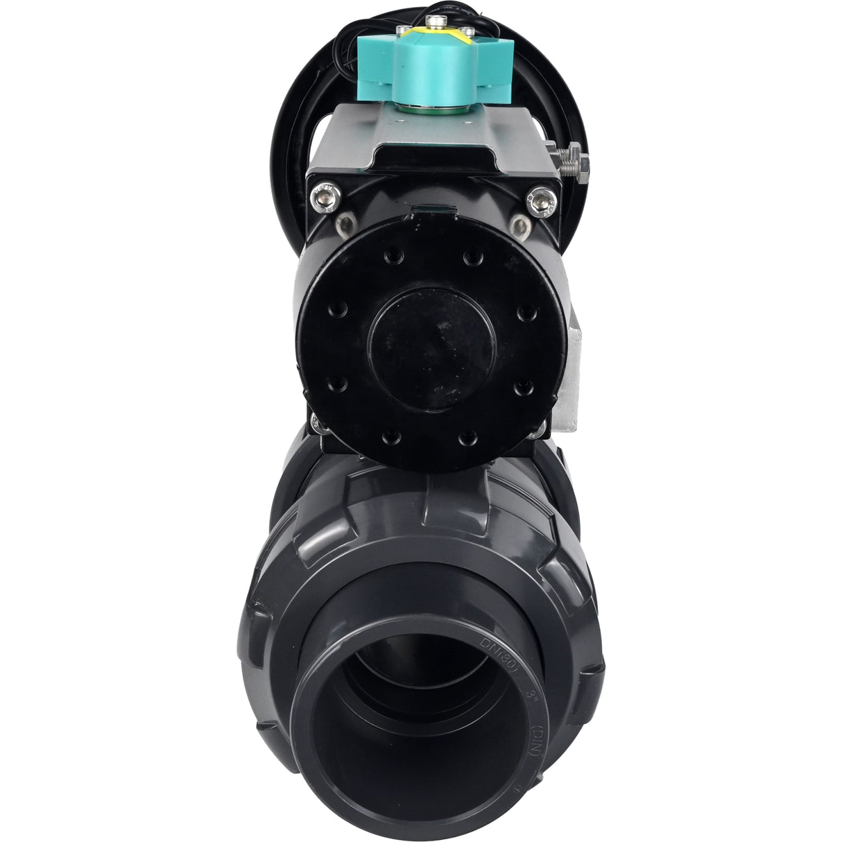 Ball valves Elephant BV4242E-FP-GRM-ISO, body material - UPVC, ball material - UPVC, seal - EPDM, with pneumatic actuator double action PA-DA-105-1 and magnetic switch ALS200D