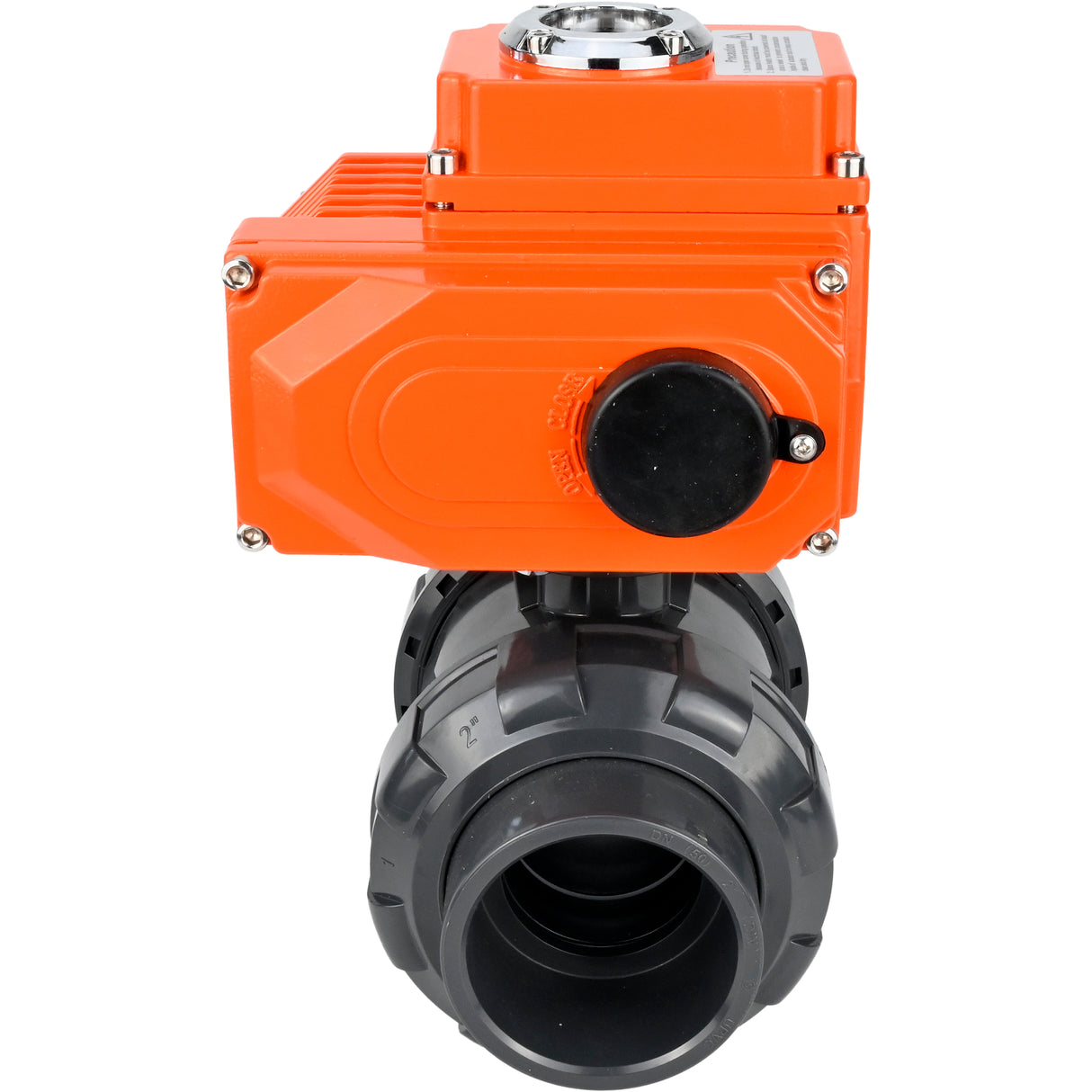 Ball valves Elephant BV4242E-FP-GRM-ISO, body material - UPVC, ball material - UPVC, seal - EPDM, with quarter-turn actuator QT-N-EM-O1-24VDC-U1 24V HARK
