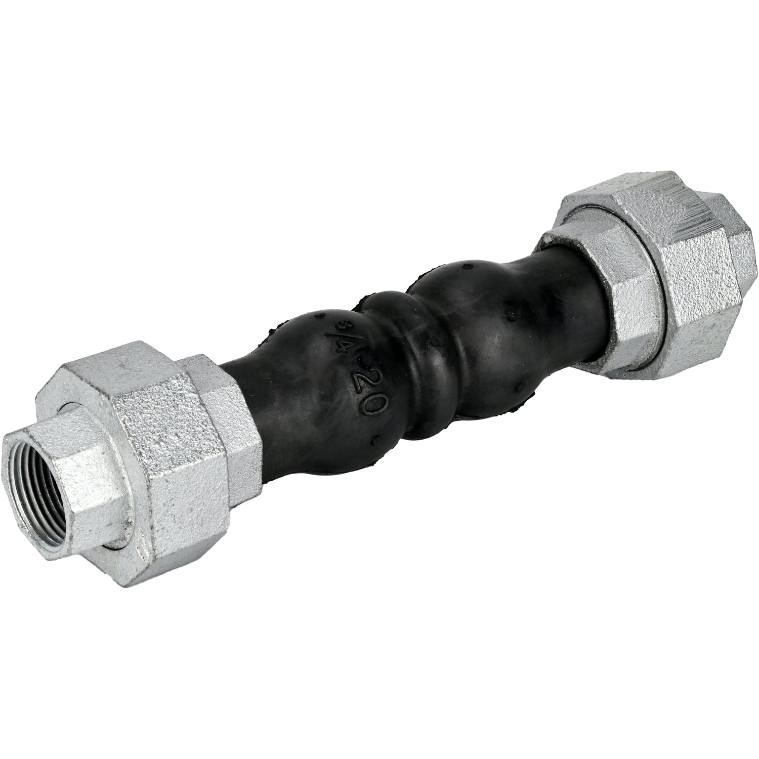 Rubber expansion joints Elephant CR-N17-T PN10, rubber insert (body) - NBR, connection type - threaded, threaded element material - galvanized cast iron