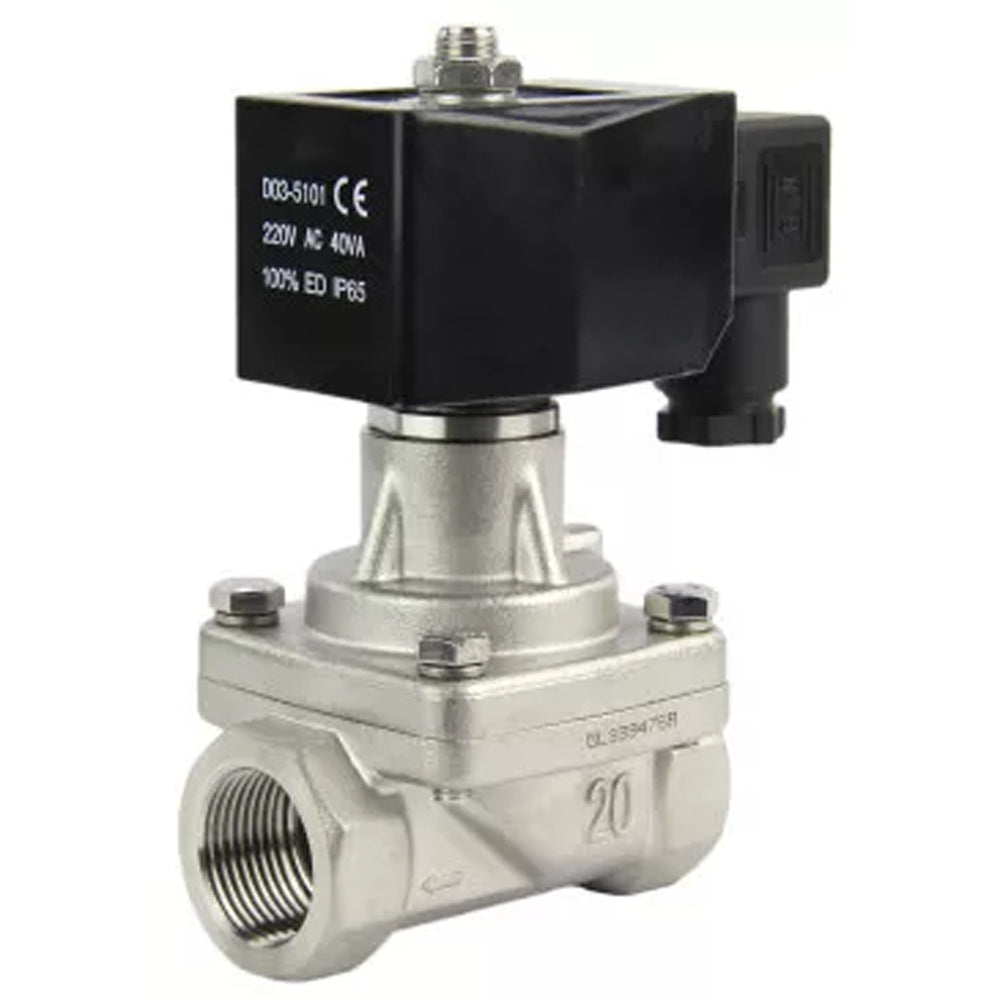 Two way normally closed Semi-direct acting electric solenoid valve Elephant DHP21-S normally closed SS304 G YS-018 24V, body material - stainless steel AISI 304, seal - PTFE