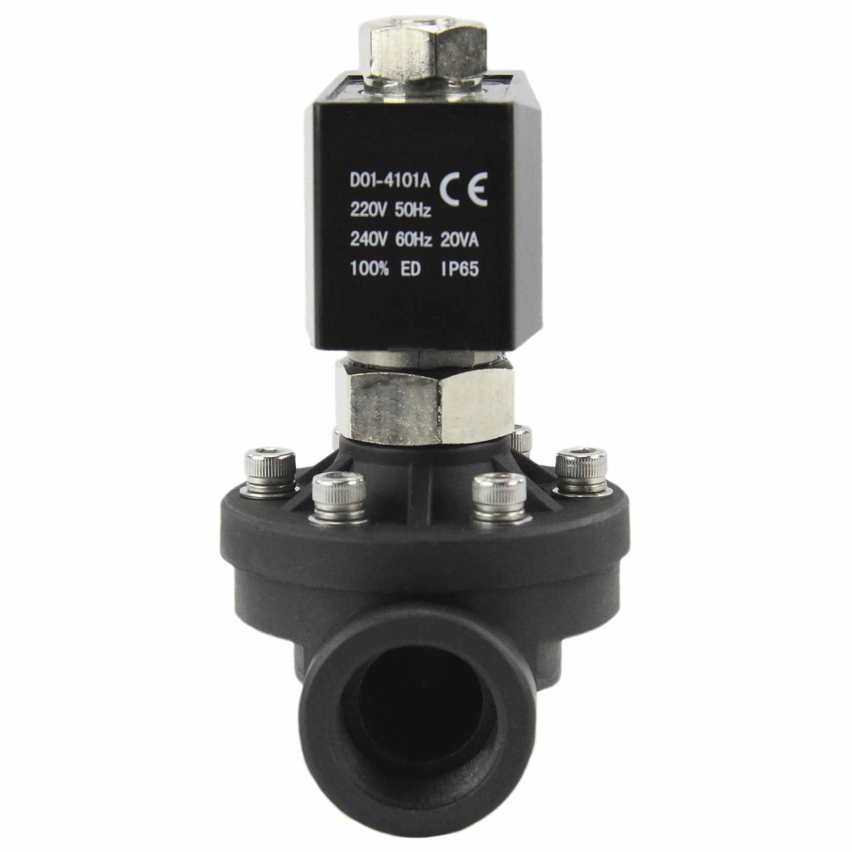 Two way normally open Semi-direct acting electric solenoid valve Elephant DW-51-NO VITON G 24V, body material - Nylon 66, seal - Viton
