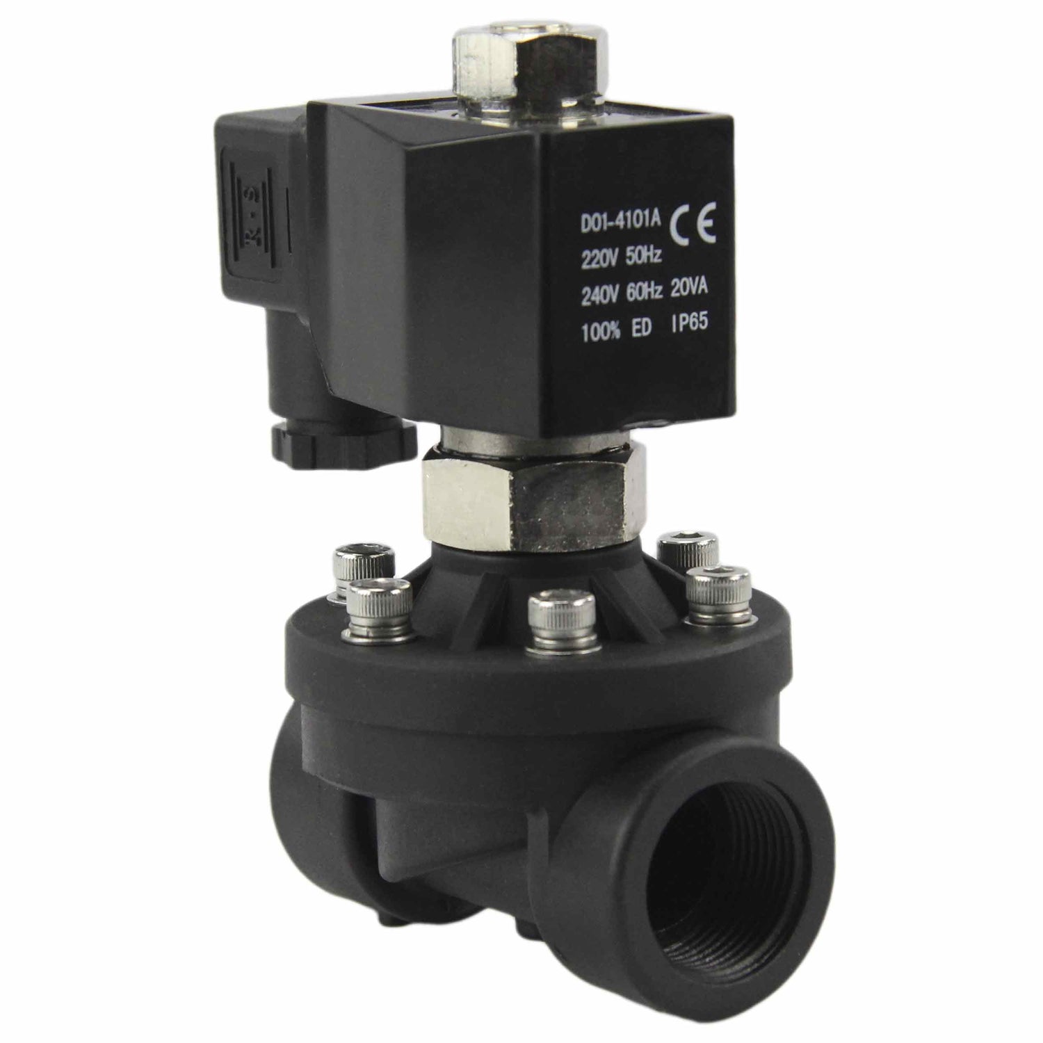 Two way normally open Semi-direct acting electric solenoid valve Elephant DW-51-NO EPDM G 24V, body material - Nylon 66, seal - EPDM